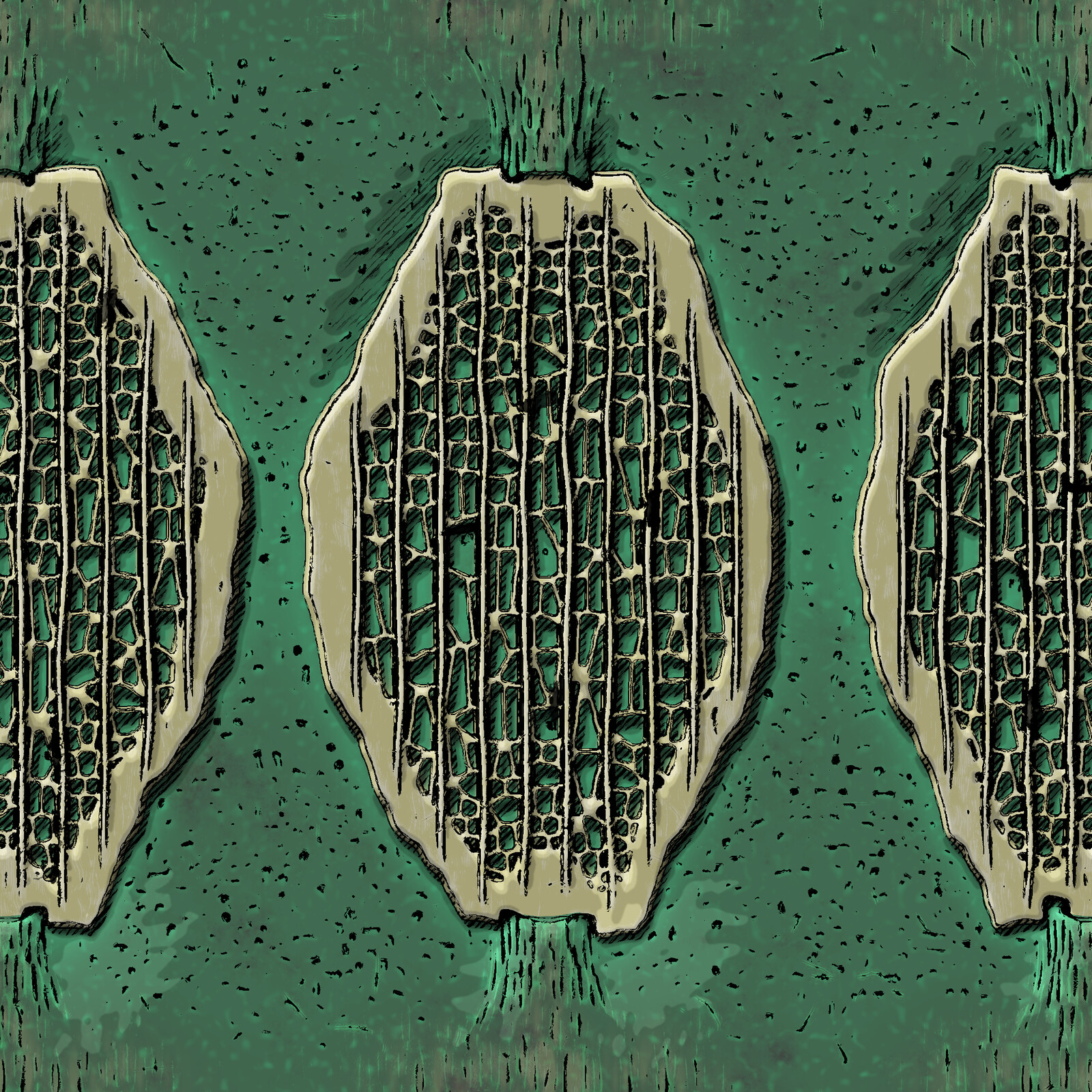 A cellular substance that I made a while back with the sketch effect blended in.