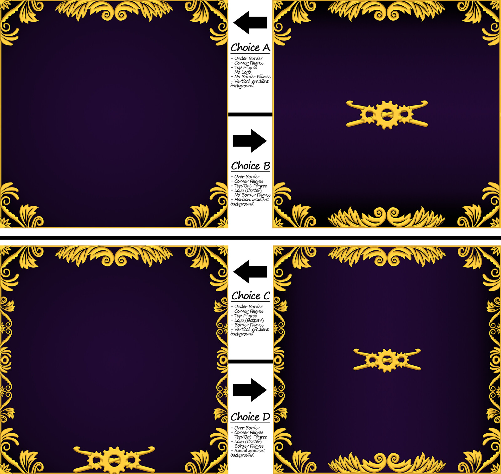 Various iterations of the receipt banner (early)