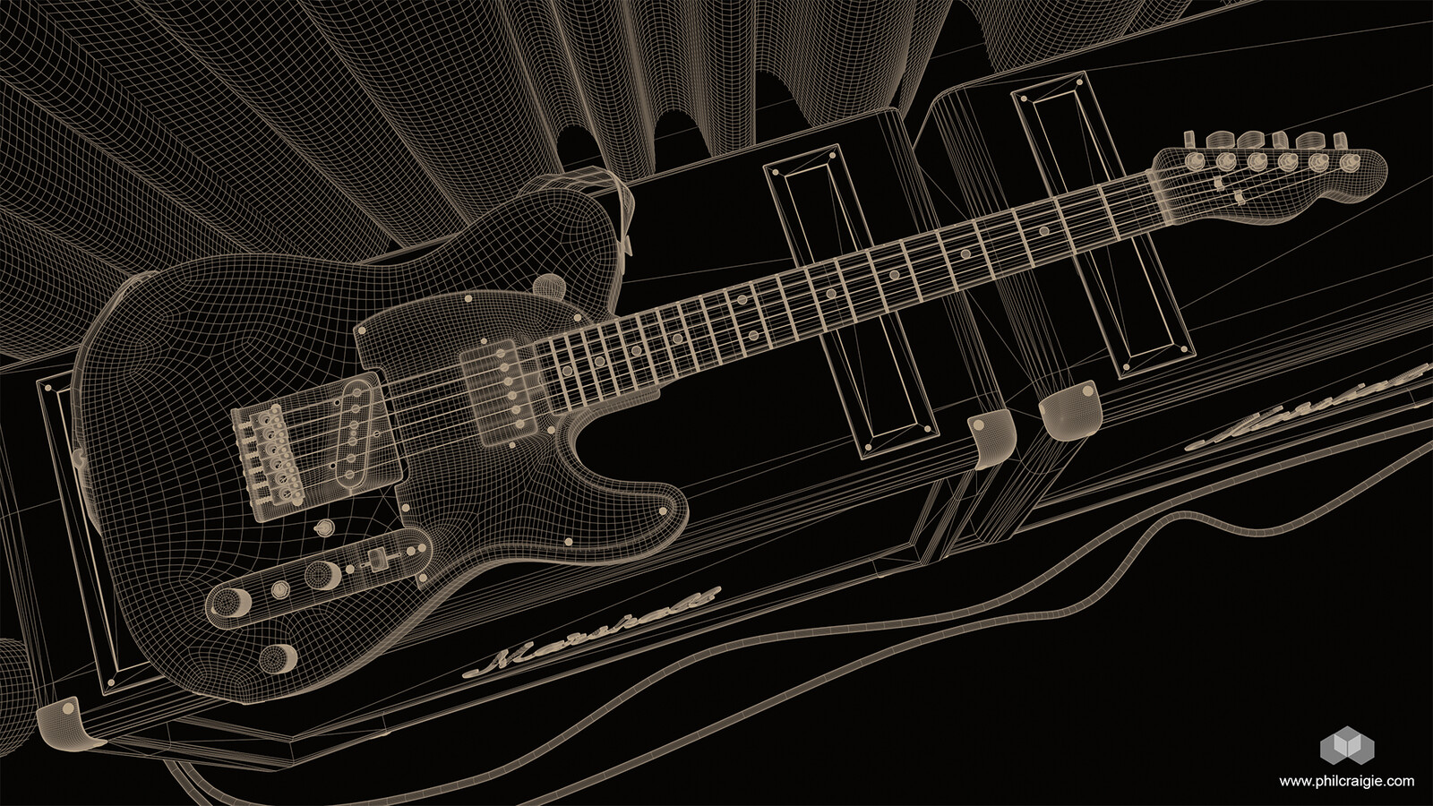 Wireframe of the render scene.
