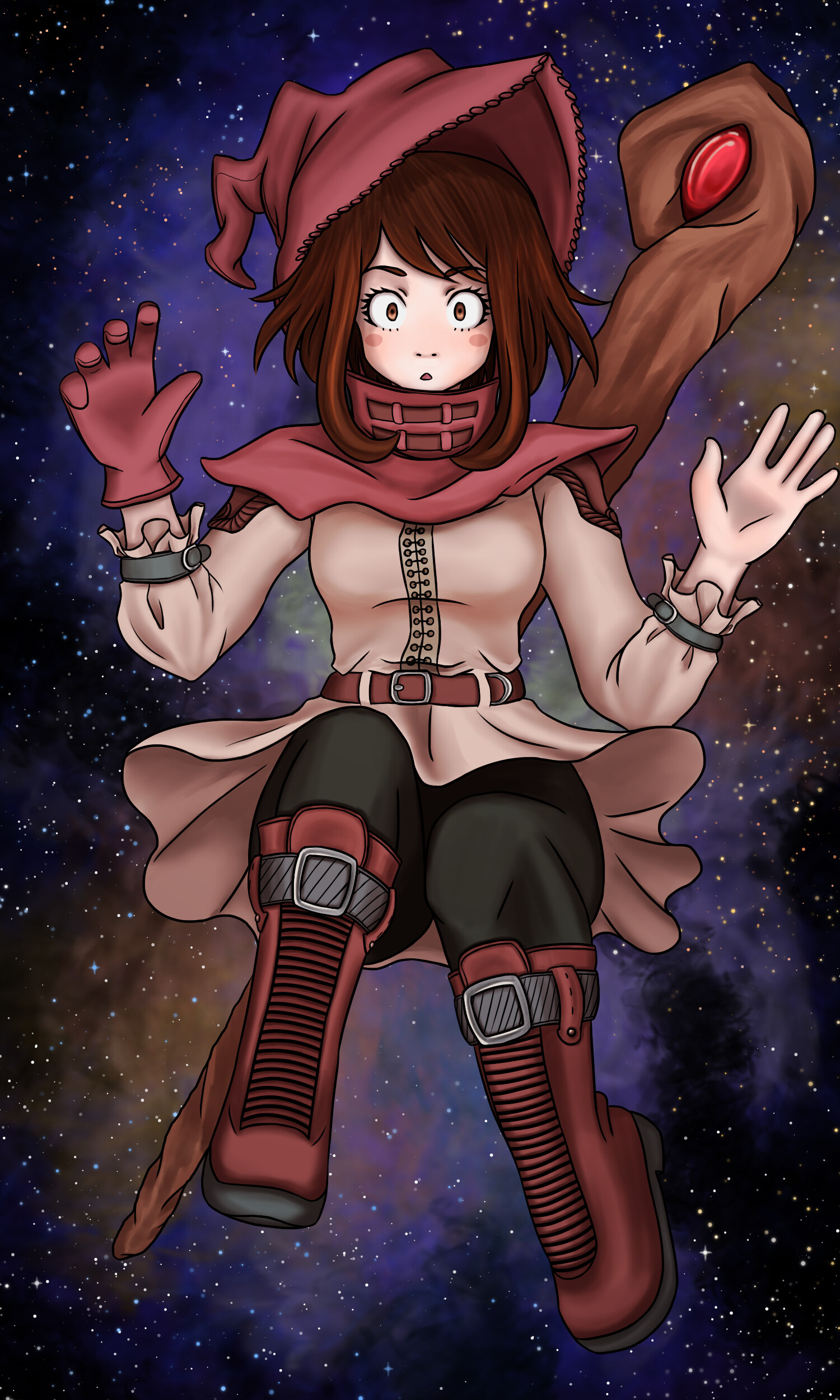 Artstation Witch Uraraka Ochako Mha Fanart Raquel Laranjeira