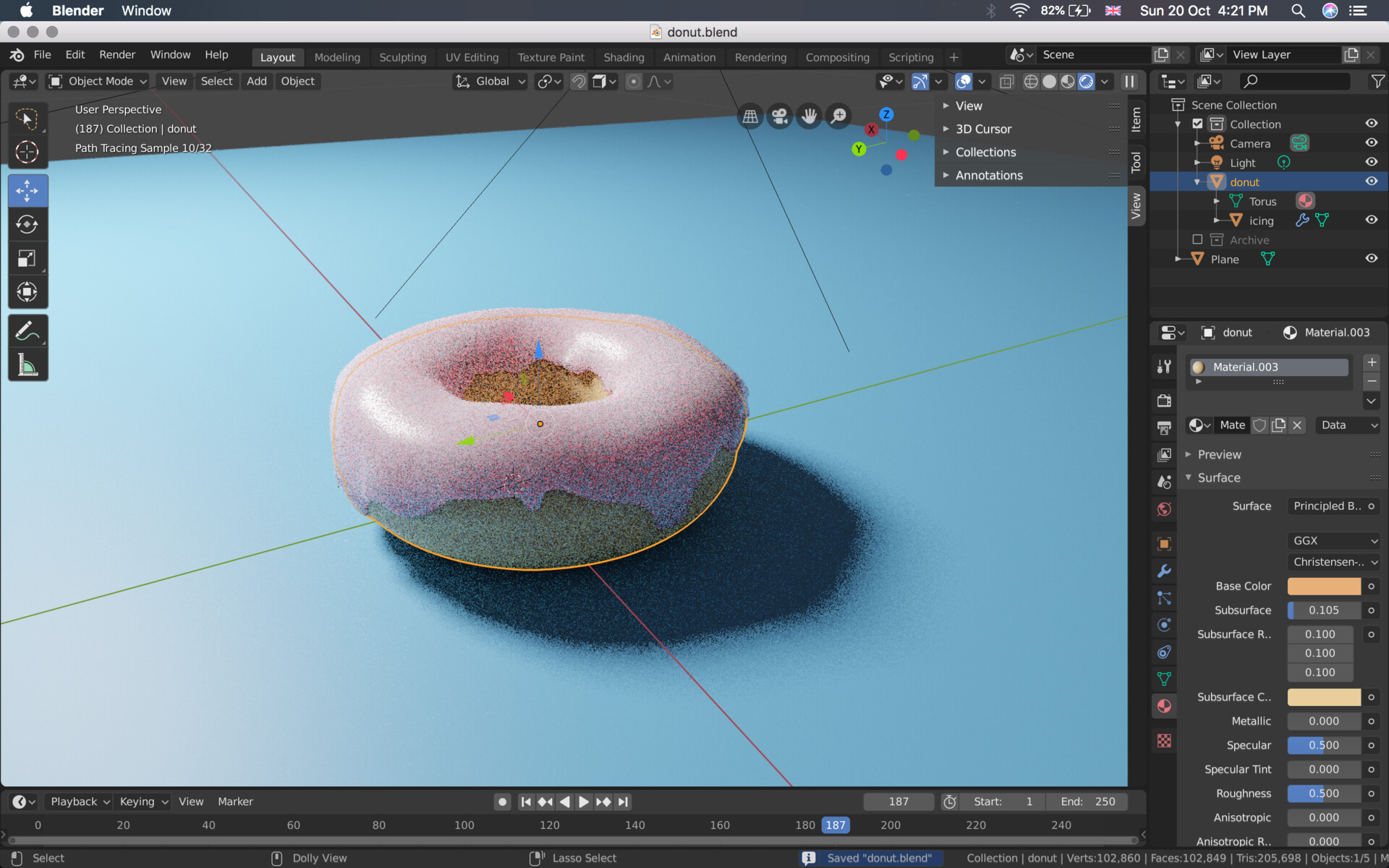 Blender готовый пончик проект