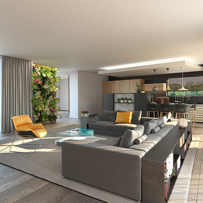 3d factory 3df youmby villa interieur salon 2 vue cuisine