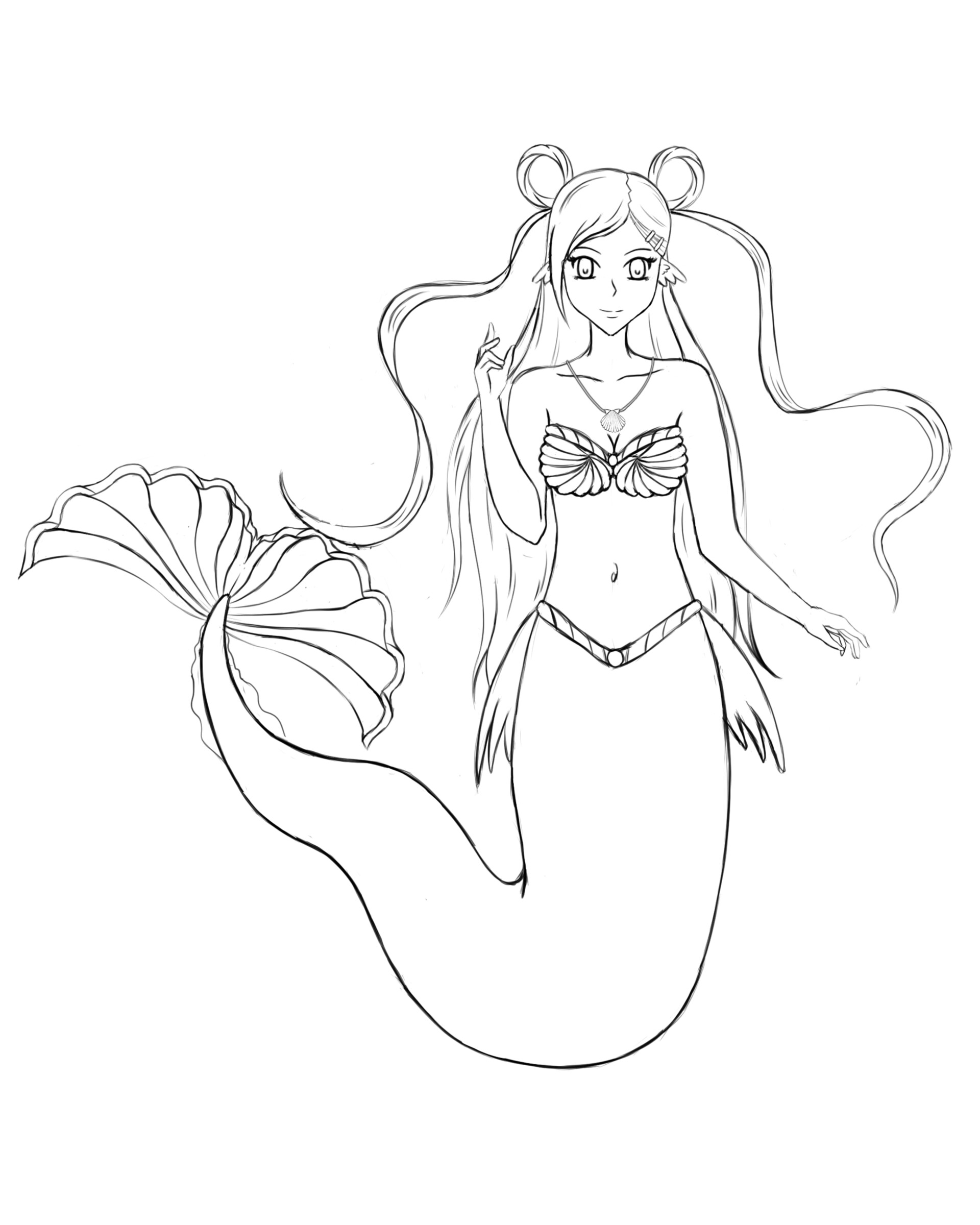 mermaid outline