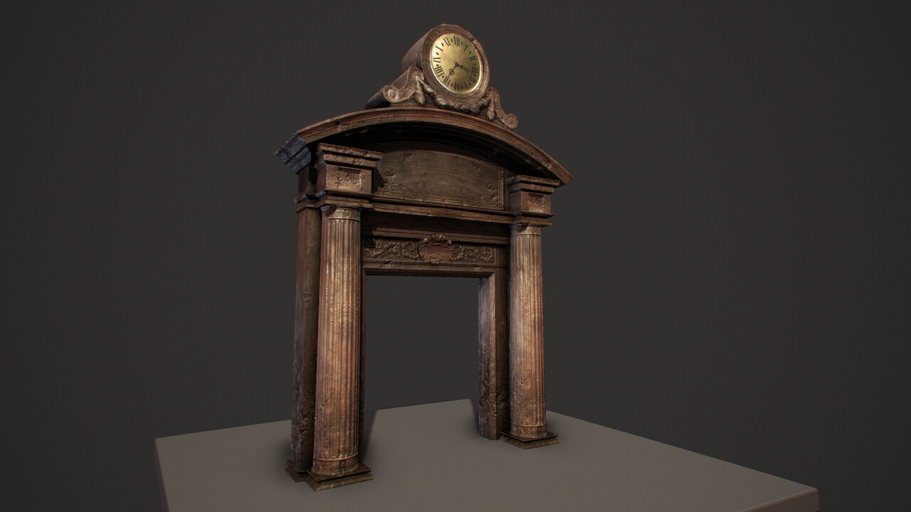 Library Door - Low Poly in Max Viewport (Xoliulshader) - 1118tris, 1x 1024x1024 (diff, spec, norm)