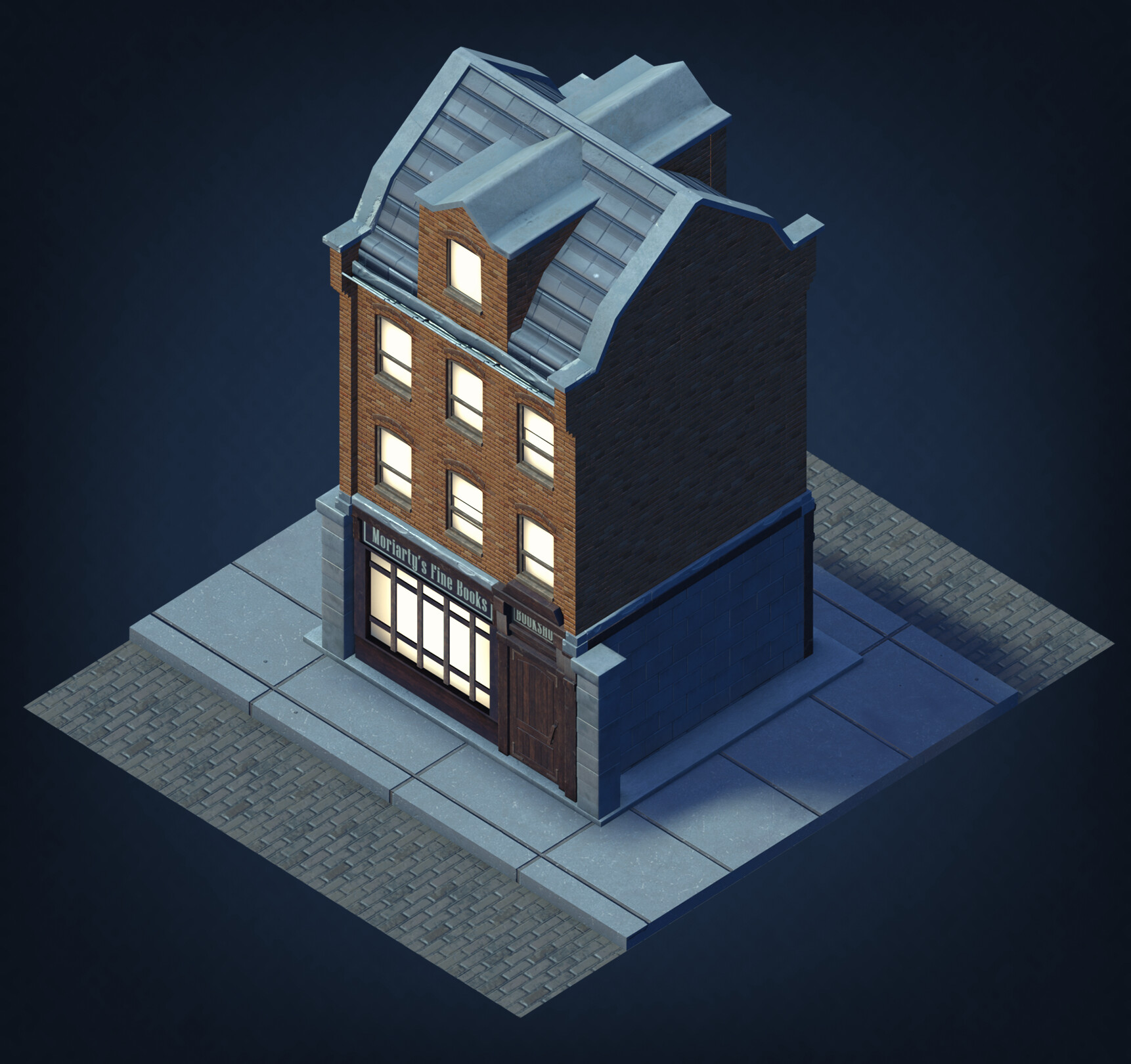 Eugenia KHABITUEVA - Low Poly Brick HOUSE with tiles