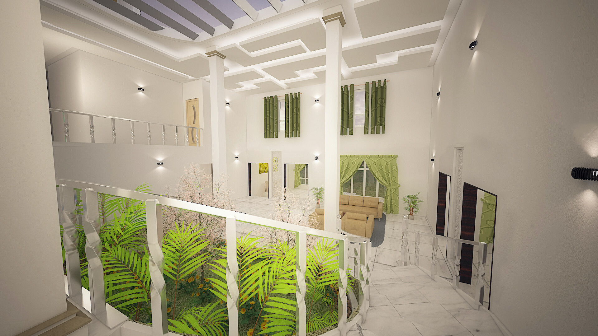 Artstation Two Story House Interior Chathuranga Thenuwara