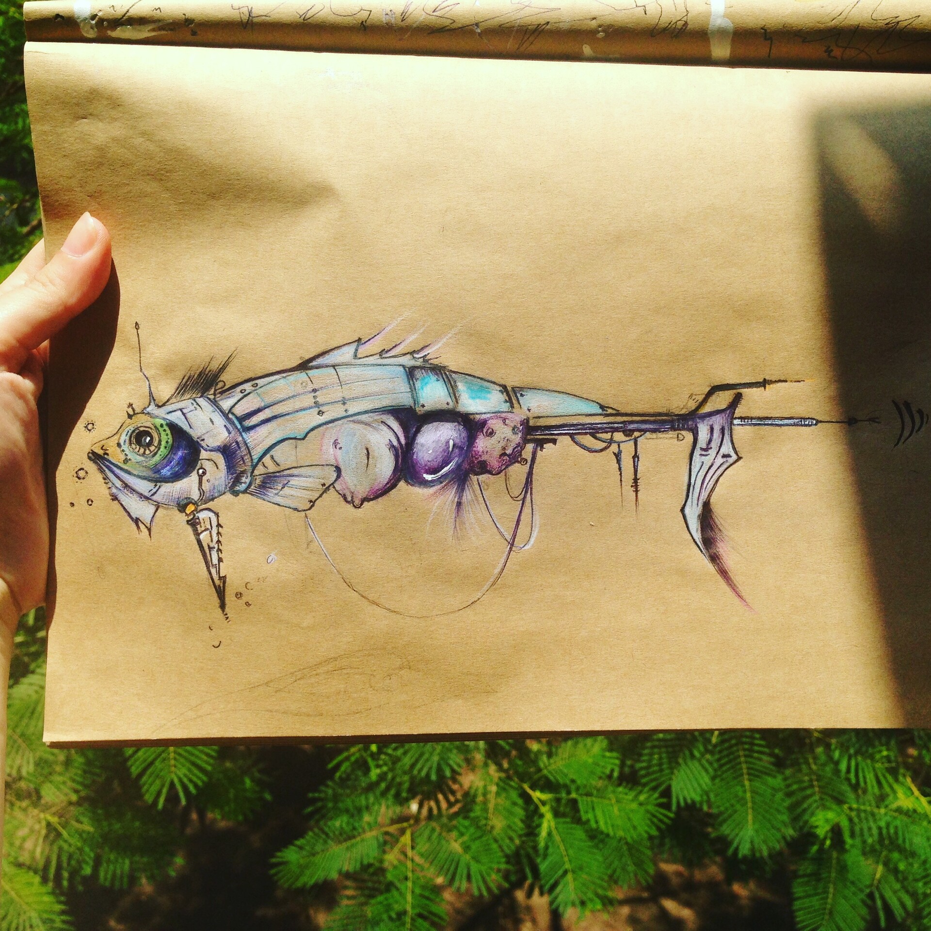 ArtStation - conceptual Robotic Fish sketch