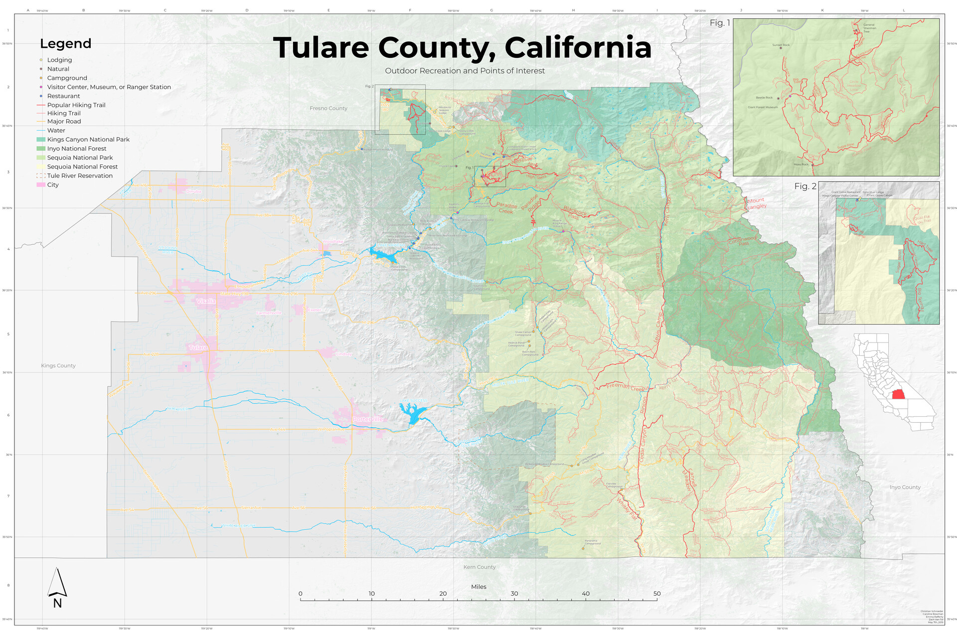 Tulare County California Map Map Of Western Hemisphere