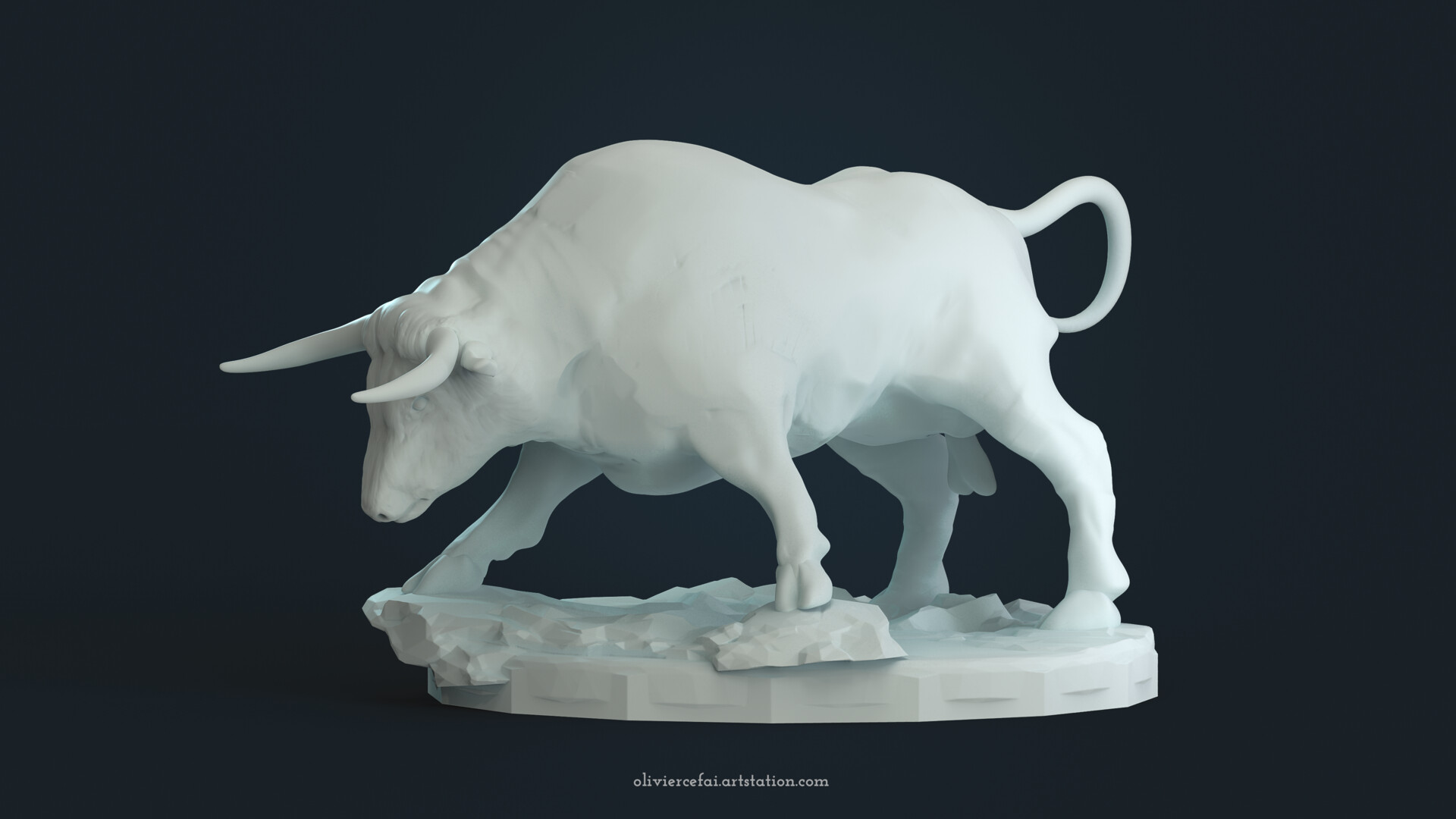 - Bull miniature sculpt for 3D printing