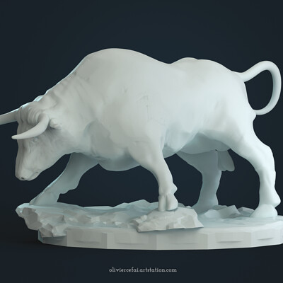 Bull miniature sculpt for 3D printing