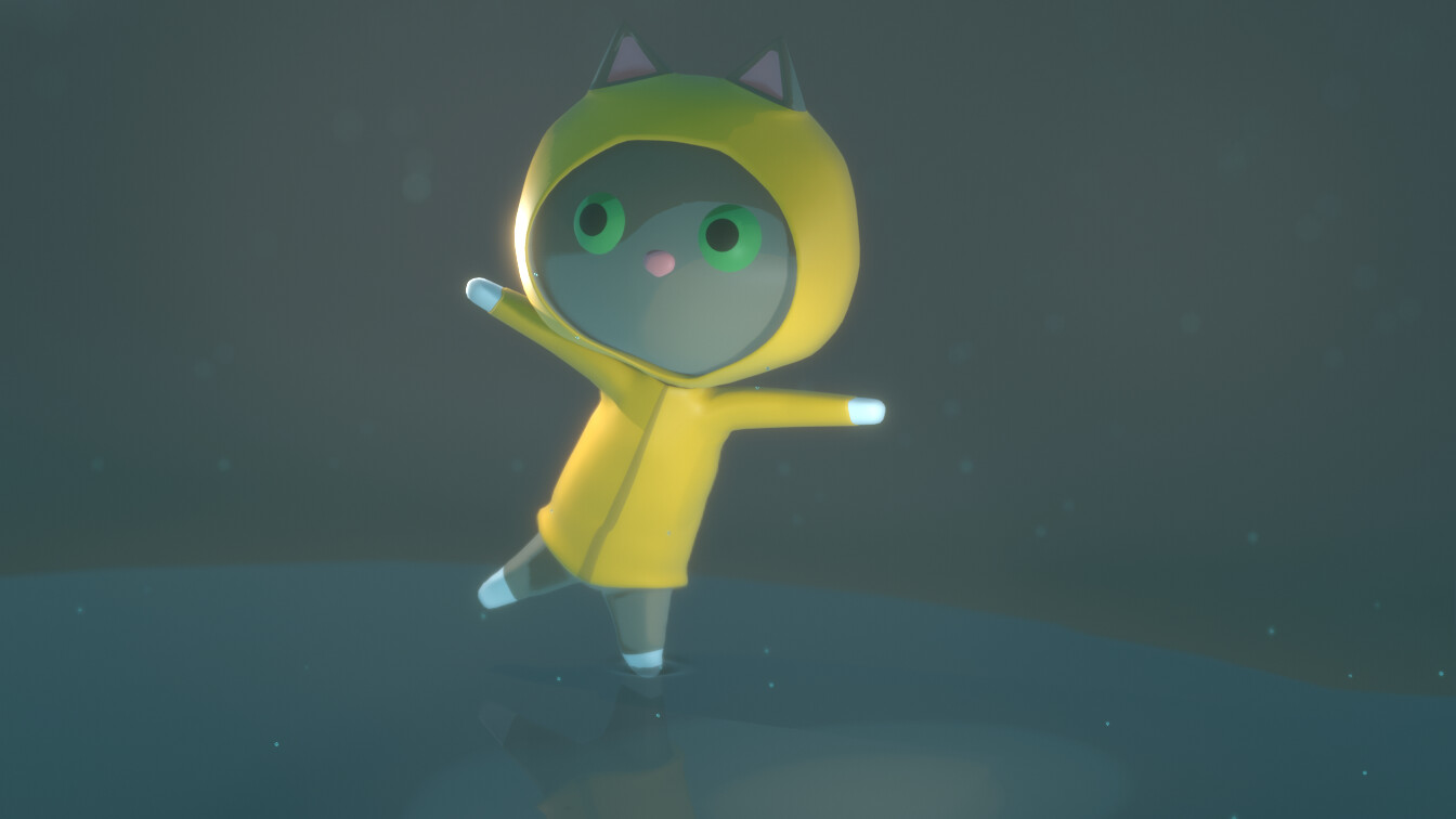 Artstation Cat Dancing In The Rain A Short Blender Animation