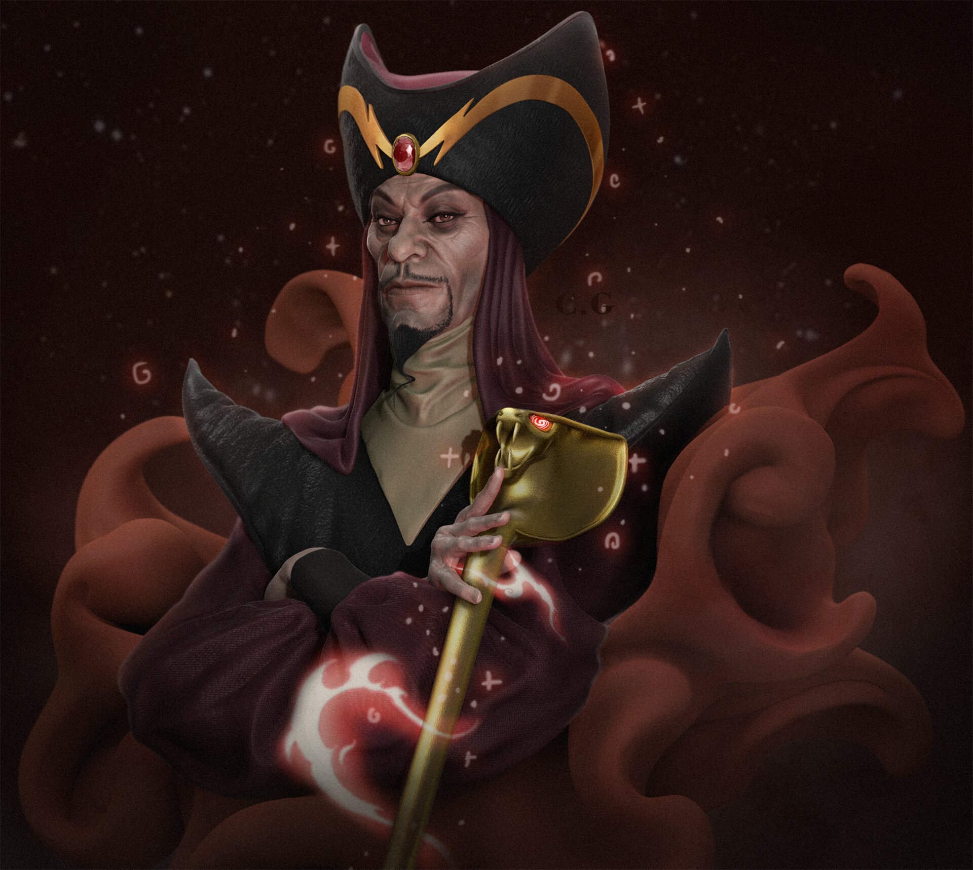 Artstation Jafar Aladdin 1992 Claudio G