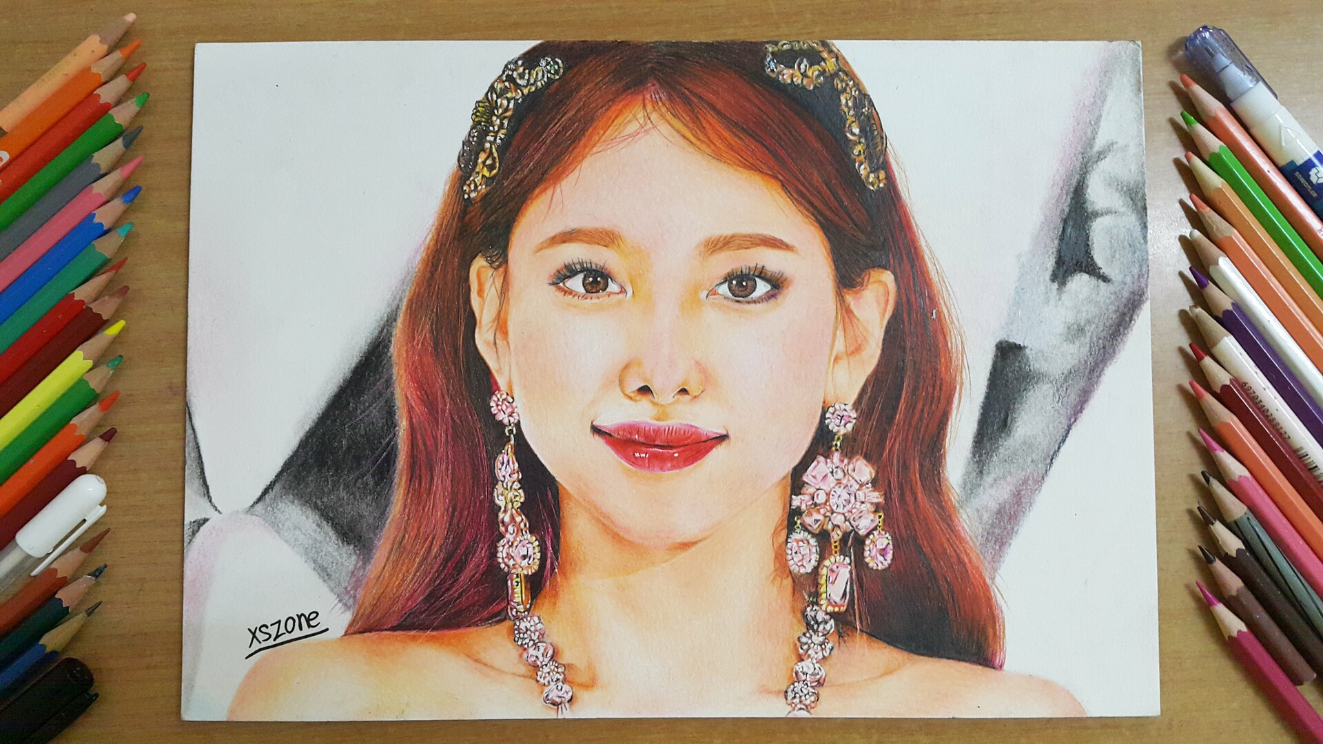 Xs Zone Twice Nayeon Feel Special Colour Pencil Drawing Artwork
