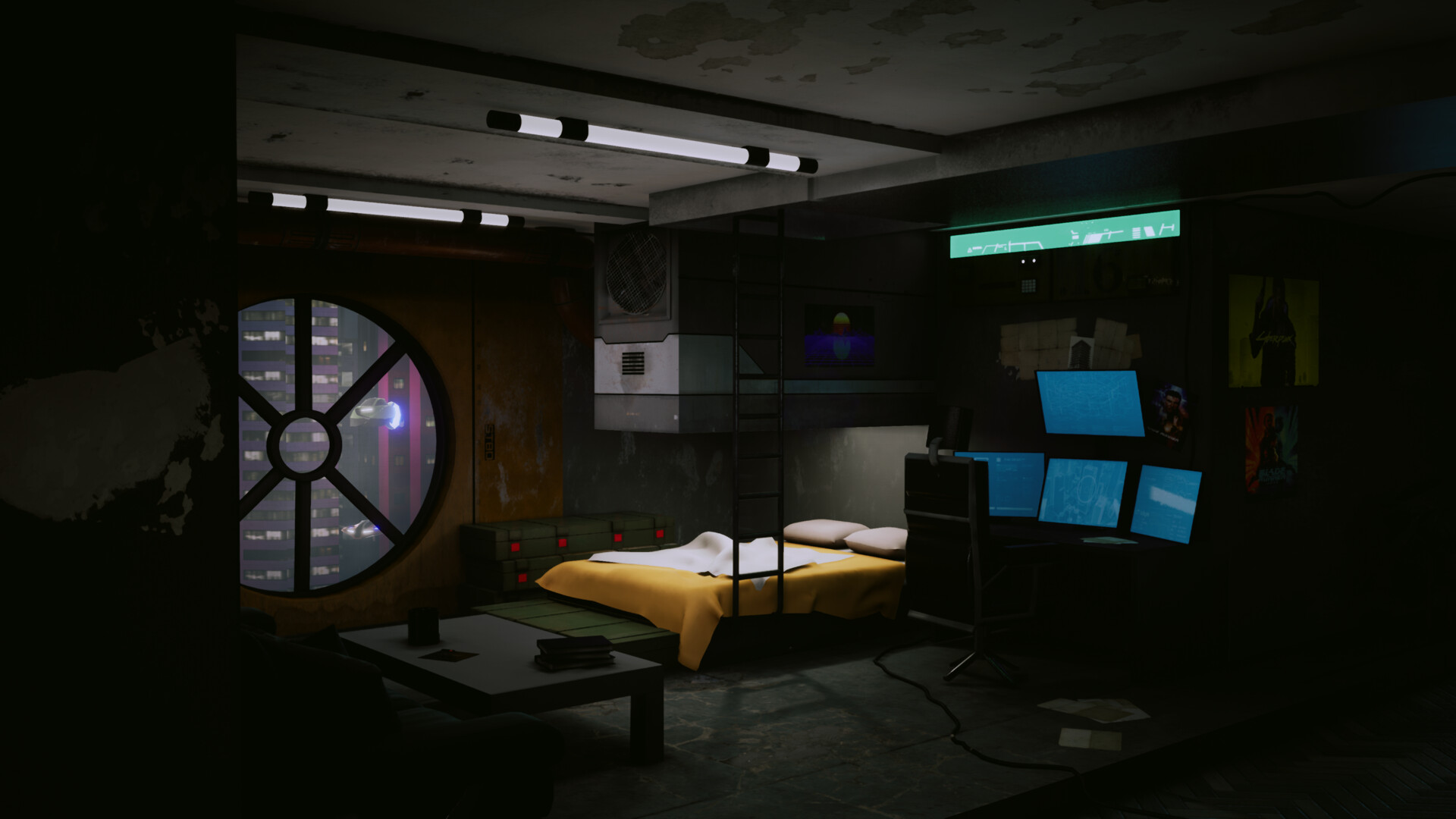 Artstation Cyberpunk Room John Louigi Quintos Its my first work form lighting in maya3d. cyberpunk room john louigi quintos