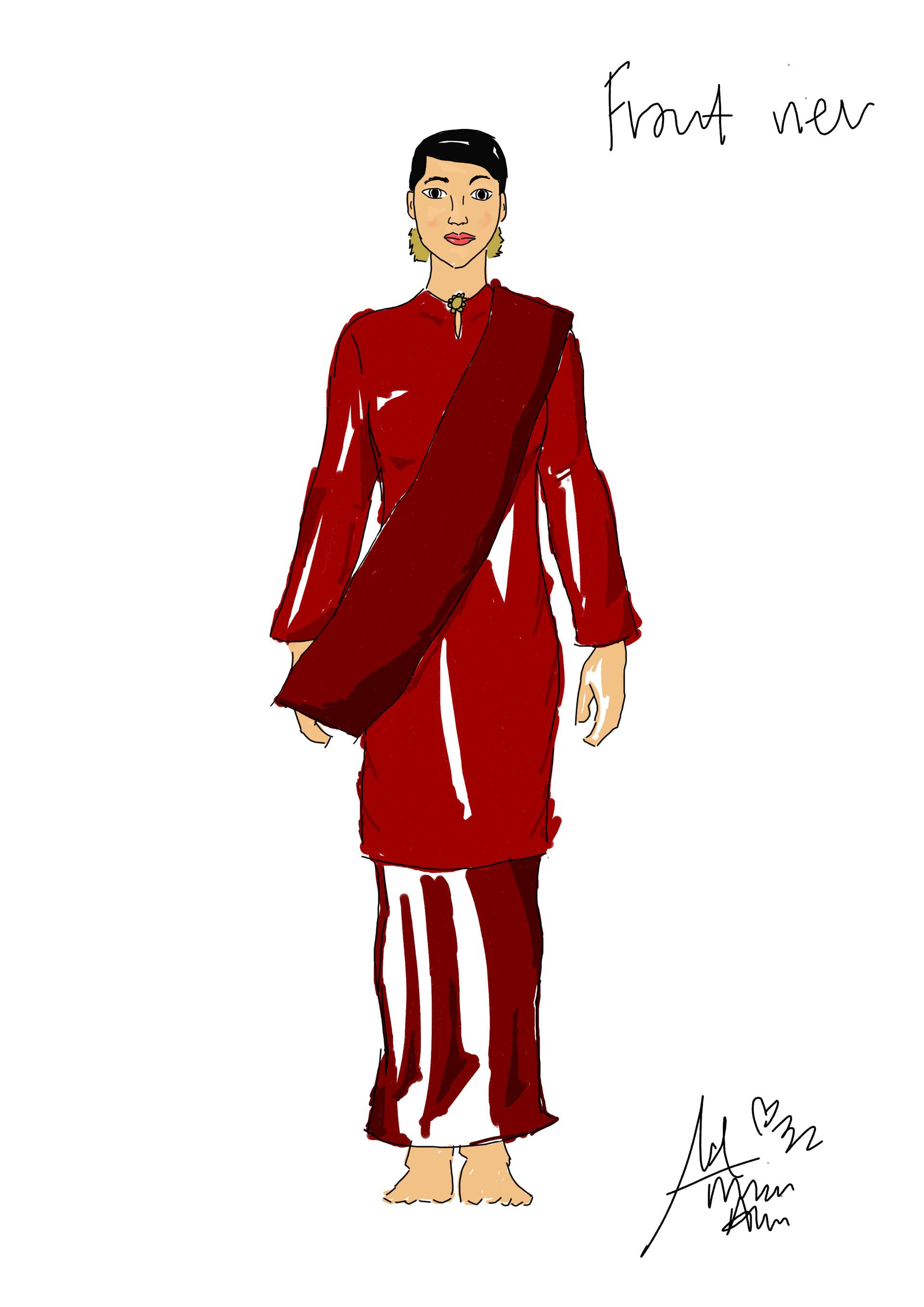 Artstation Baju Kurung Teluk Belanga Sketching Mizzi Amin