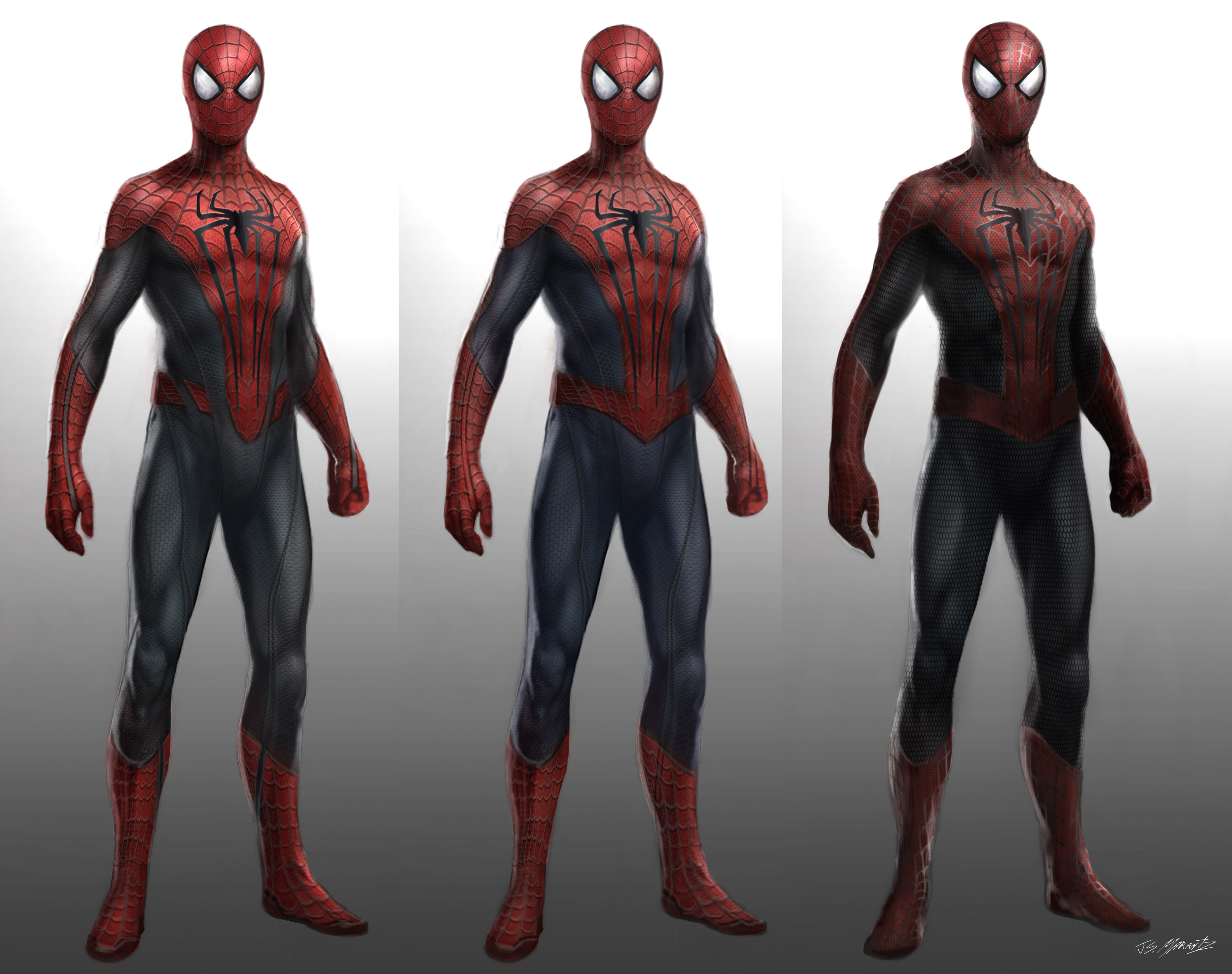 Новые костюмы человека паука 2. Spider man 2 Марвел костюмы. Костюмы человека паука Spider man 2. Костюмы человека паука концепт арты. Человек паук эмейзинг 2 костюмы.