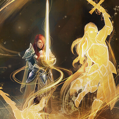 Artstation Stroke Of Foresight Tcg Flesh And Blood Cyan Orange