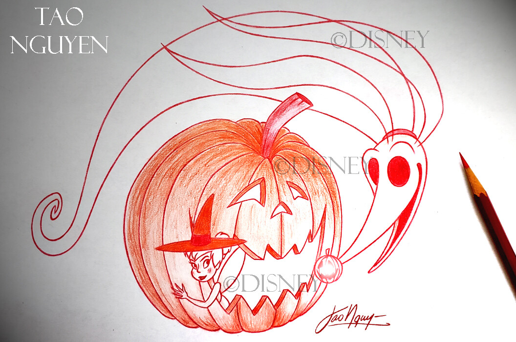 Artstation Tao Nguyen S Zero And Tinkerbell Halloween Drawing Tao Nguyen