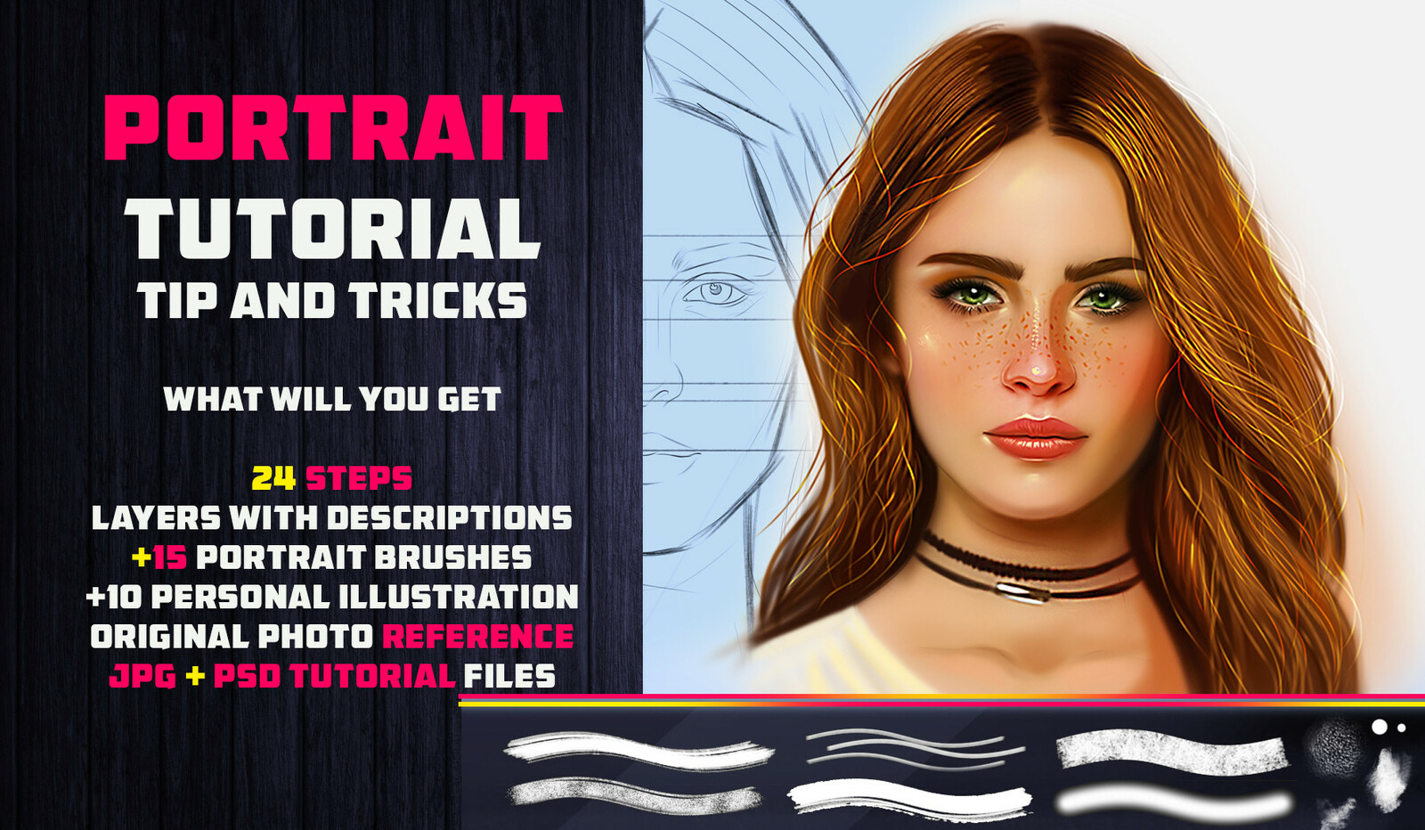 Artstation Marketplace Link:
https://www.artstation.com/vurdem/store/o1gP/portrait-tutorial-15-brushes-tip-and-tricks-photoshop
