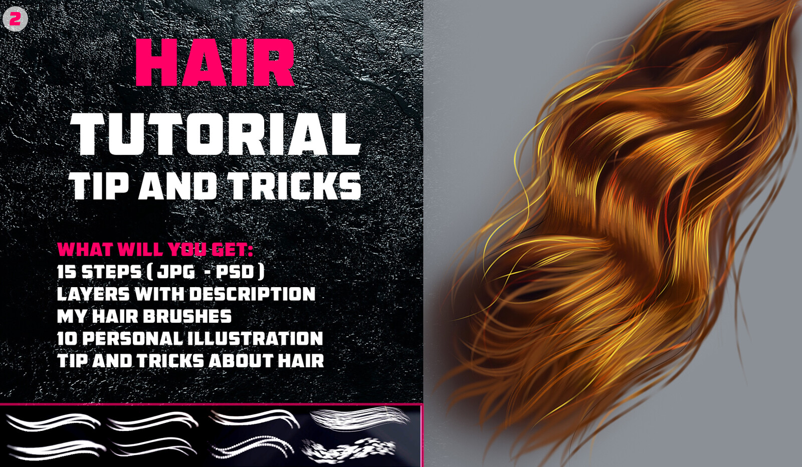 Artstation Marketplace Link:
https://www.artstation.com/vurdem/store/d2jr/hair-tutorial-tip-and-tricks-hair-brushes