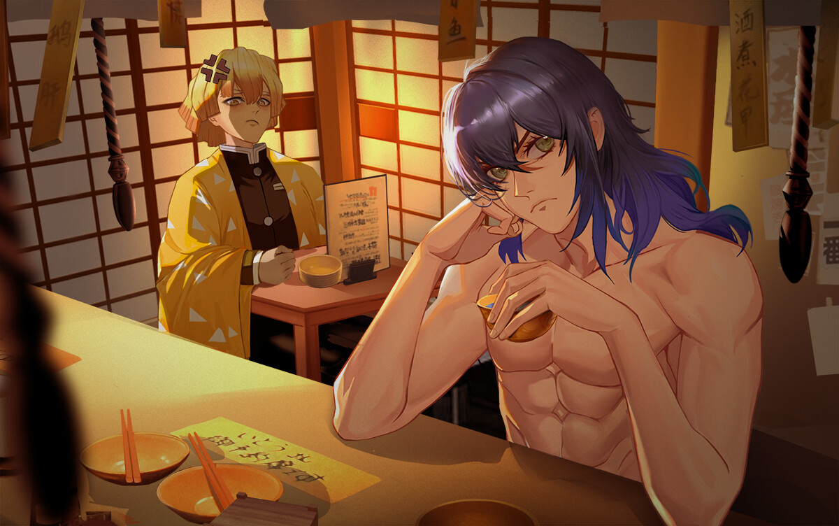 Ba Xing 鬼灭之刃 嘴平伊之助 吾妻善逸 日常吵架