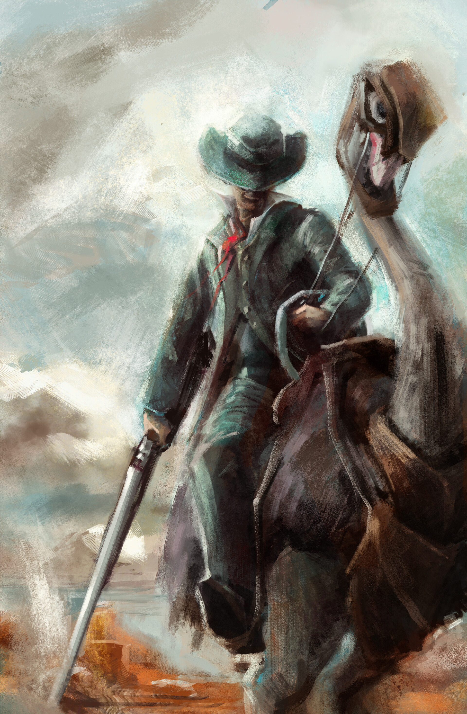 Ostrich cowboy on sale