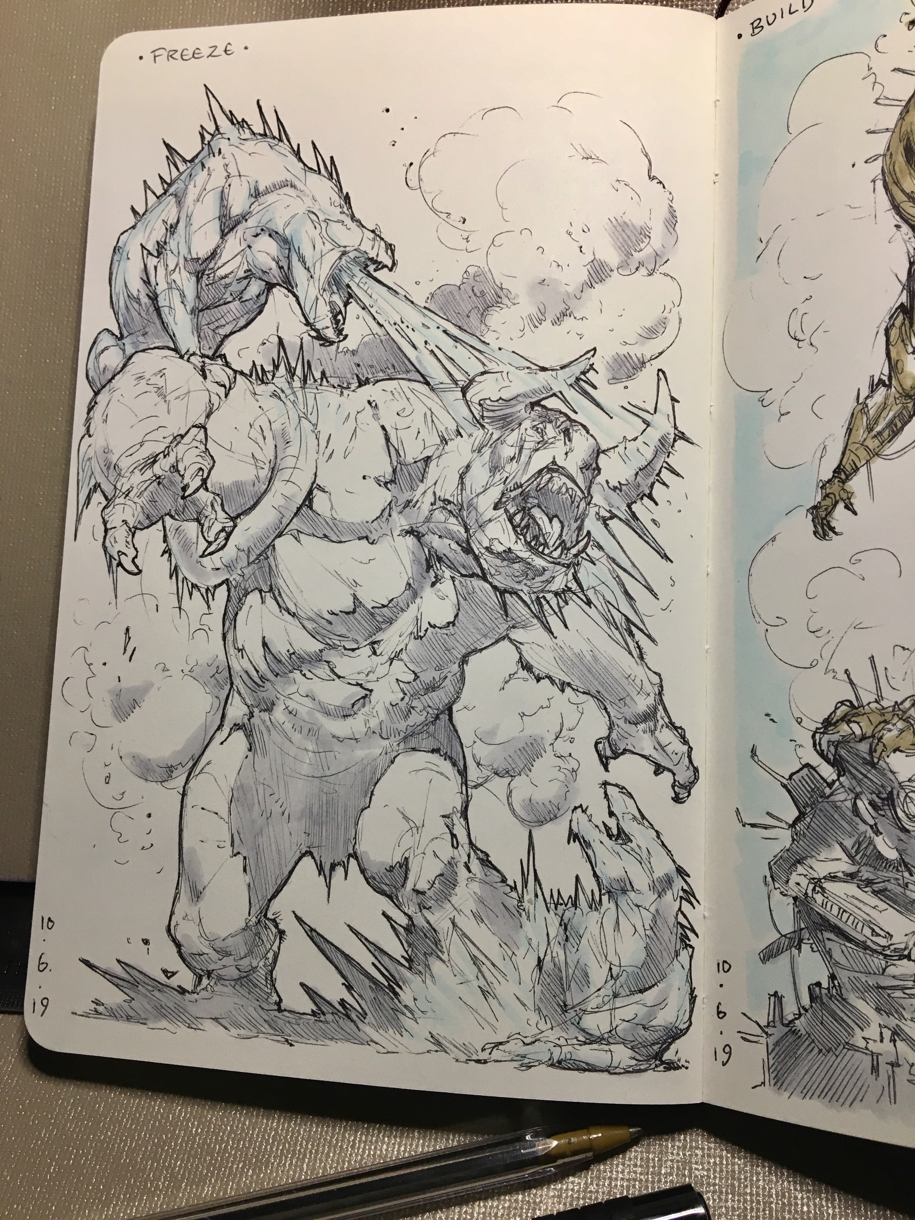 Day 4 of inktober 2019! Freeze! Looks like this troll picked a fight that he couldn’t win! 😨 