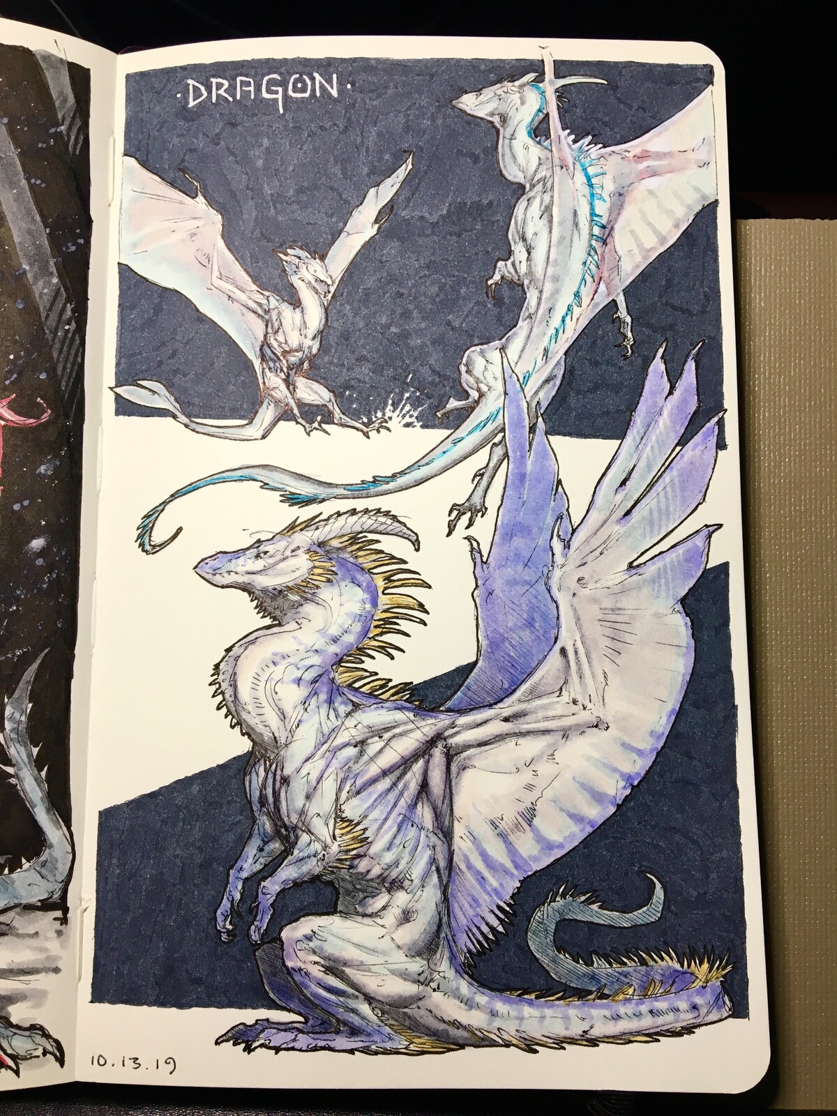 Day 12 of inktober 2019! Dragon!! Took some extra time and care for this one! 😉