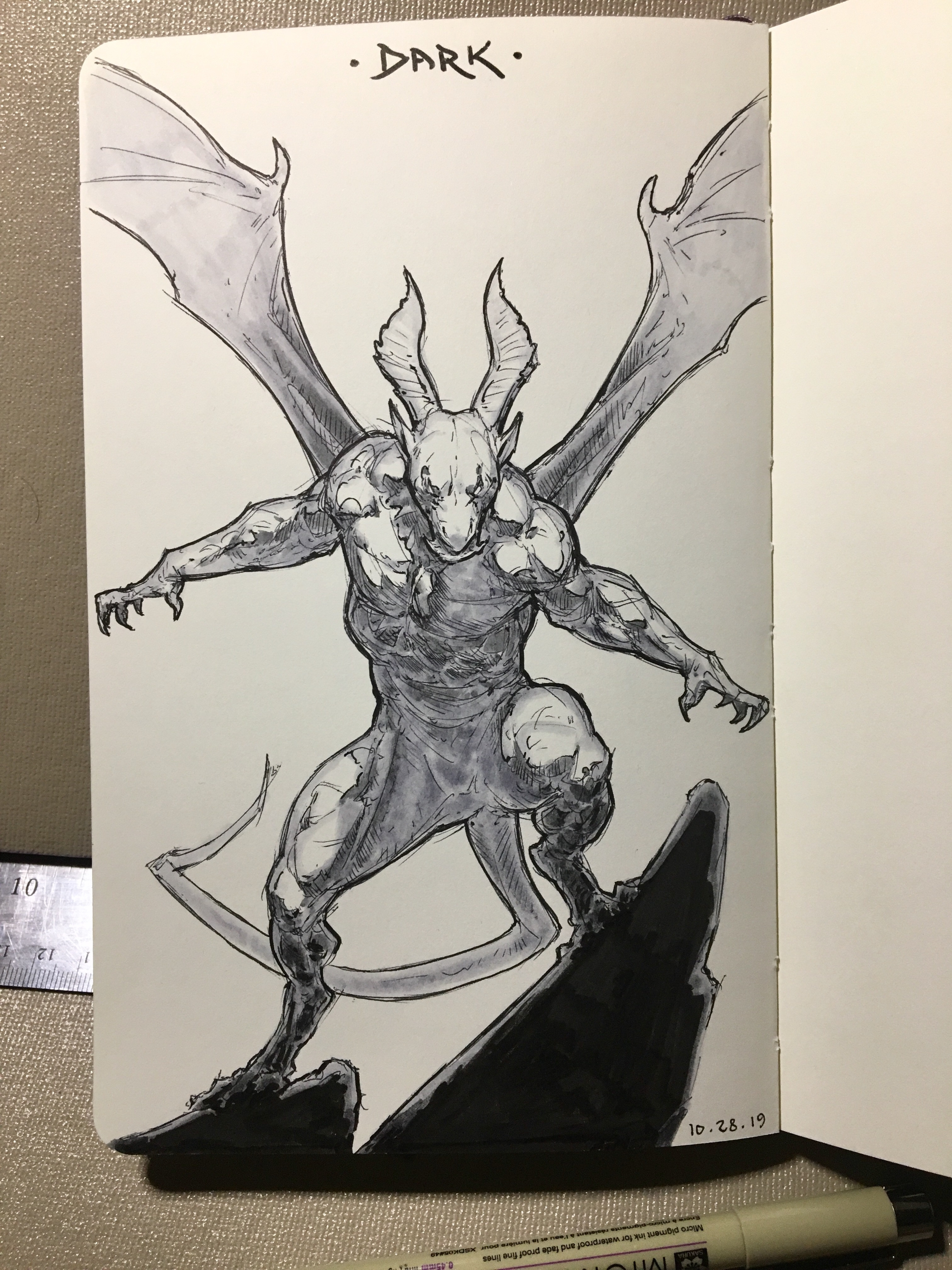 Day 26 of inktober 2019! Dark! Your next fight is against the demon in the shadows... Will you be victorious? 😨😱 