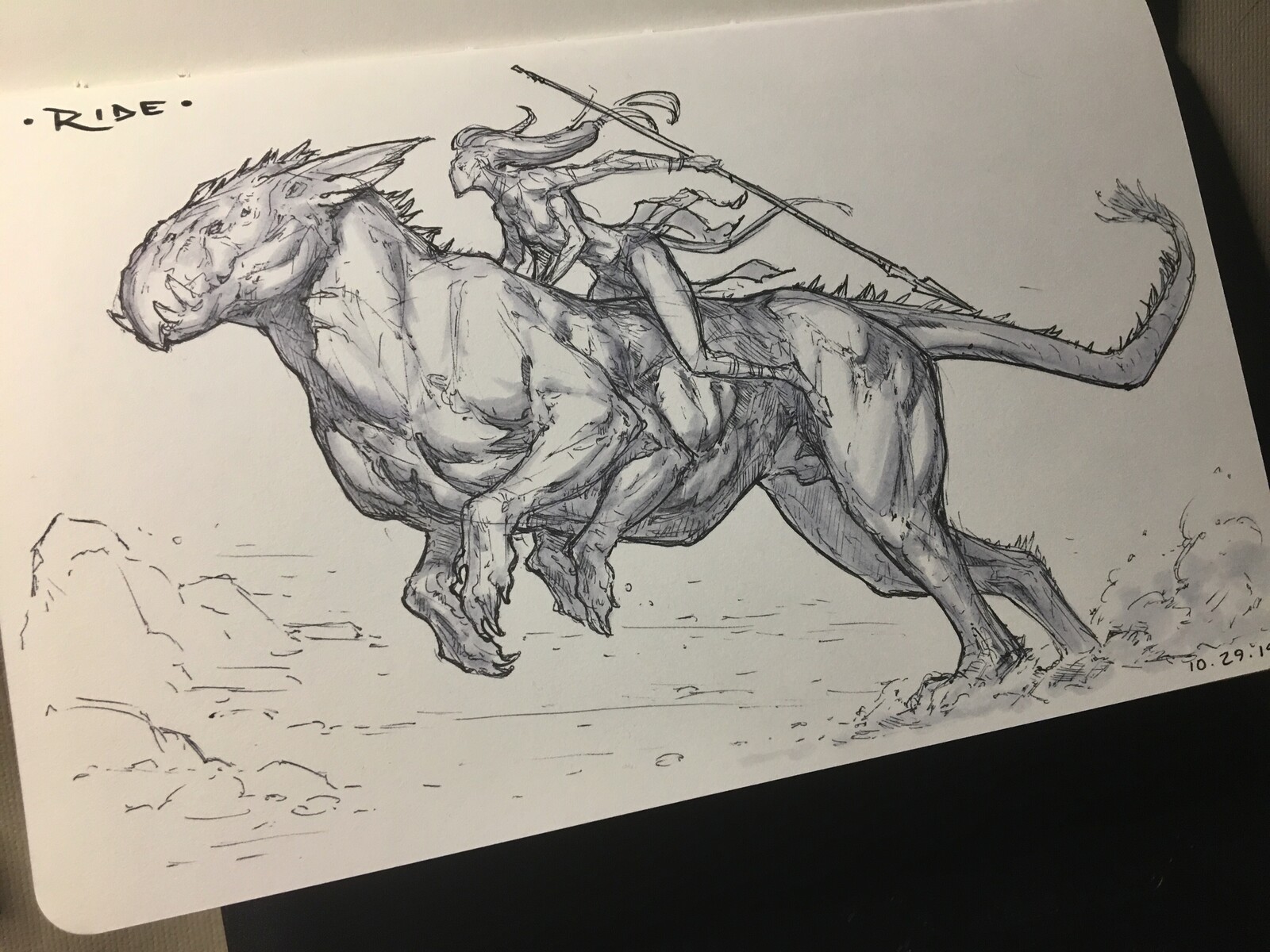 Day 28 of inktober 2019! Ride! More four-armed characters!! This time tribal aliens...Where have we seen this before? 😅👍