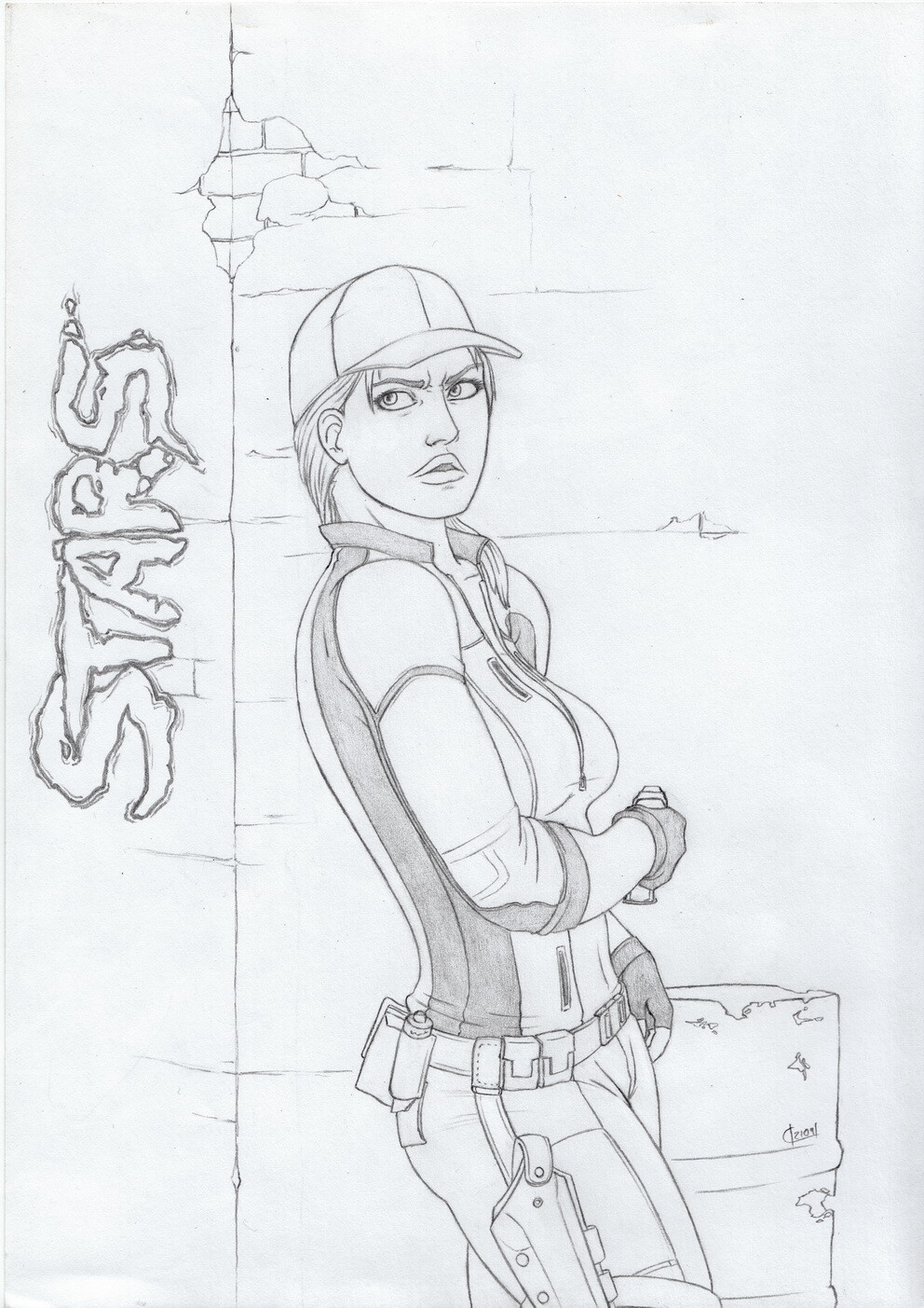 ArtStation Jill valentine inktober