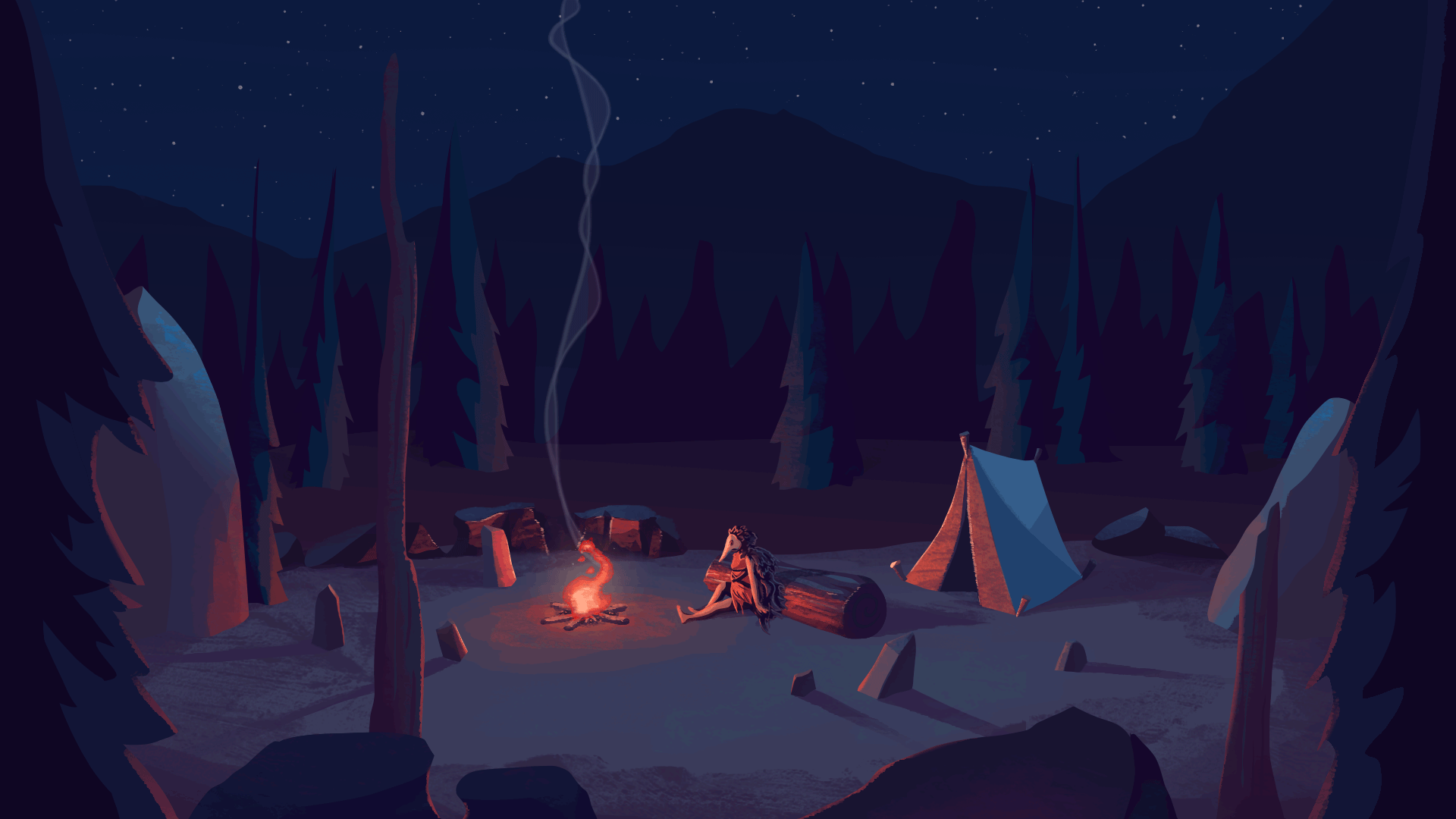 ArtStation - 2D Animation - Campfire
