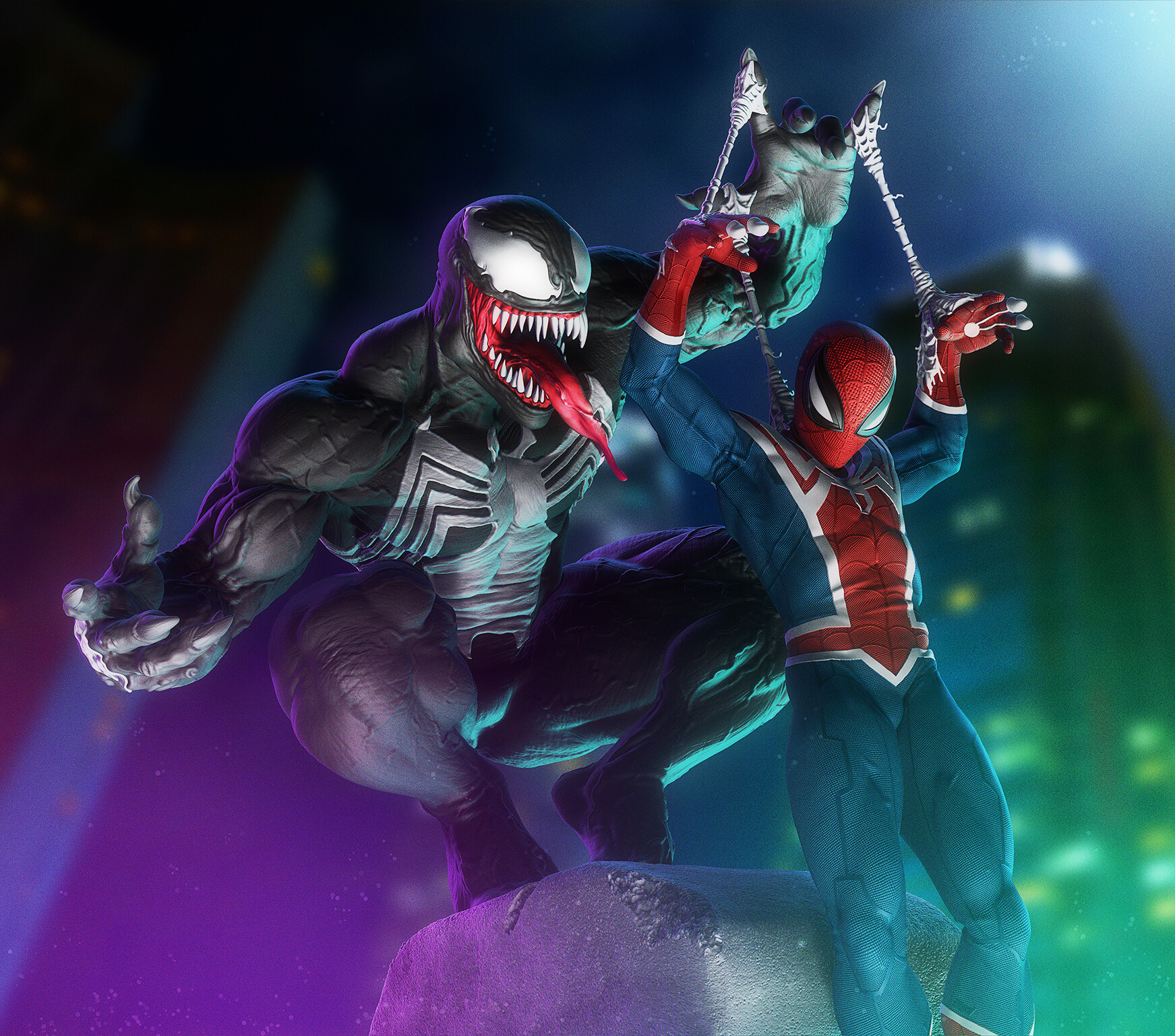 ArtStation - In Our Web - Venom Spiderman Fan Art