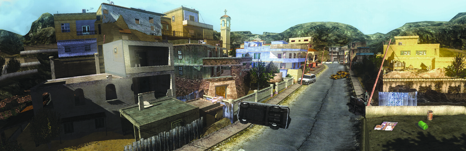 Syrian City Interactive 3D Environment. Environment for US Armed Forces warfighter training exercises. 3ds Max, Maya, Photoshop.