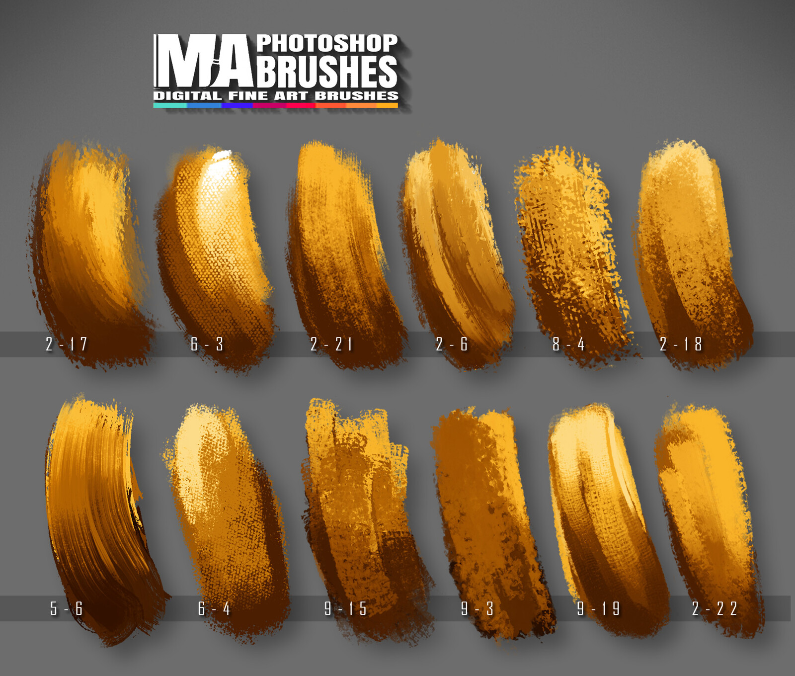 Photoshop MA-Brushes - Digital Art Oil Texture Brush Pack