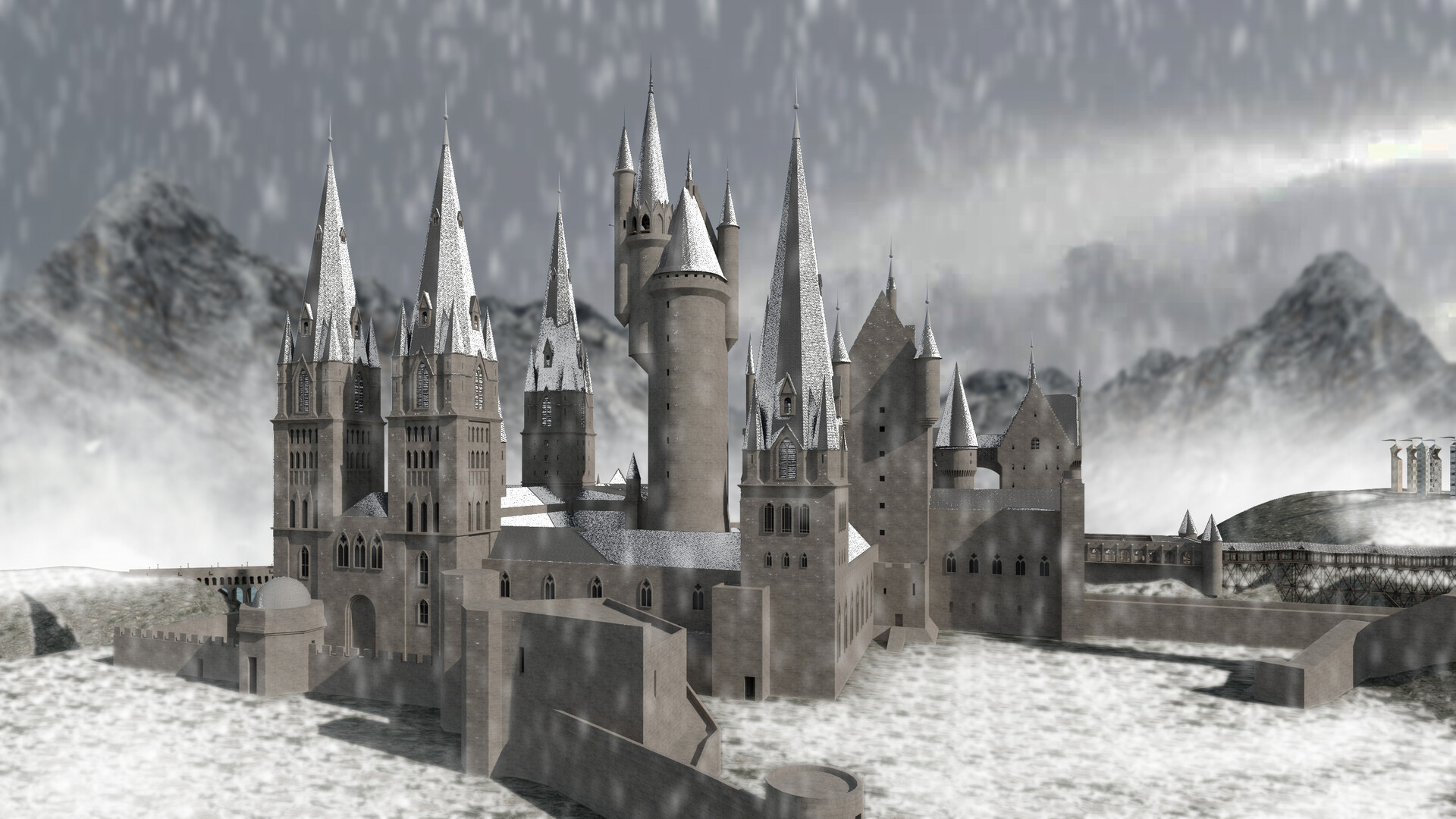 ArtStation - Hogwarts Castle - Snow day