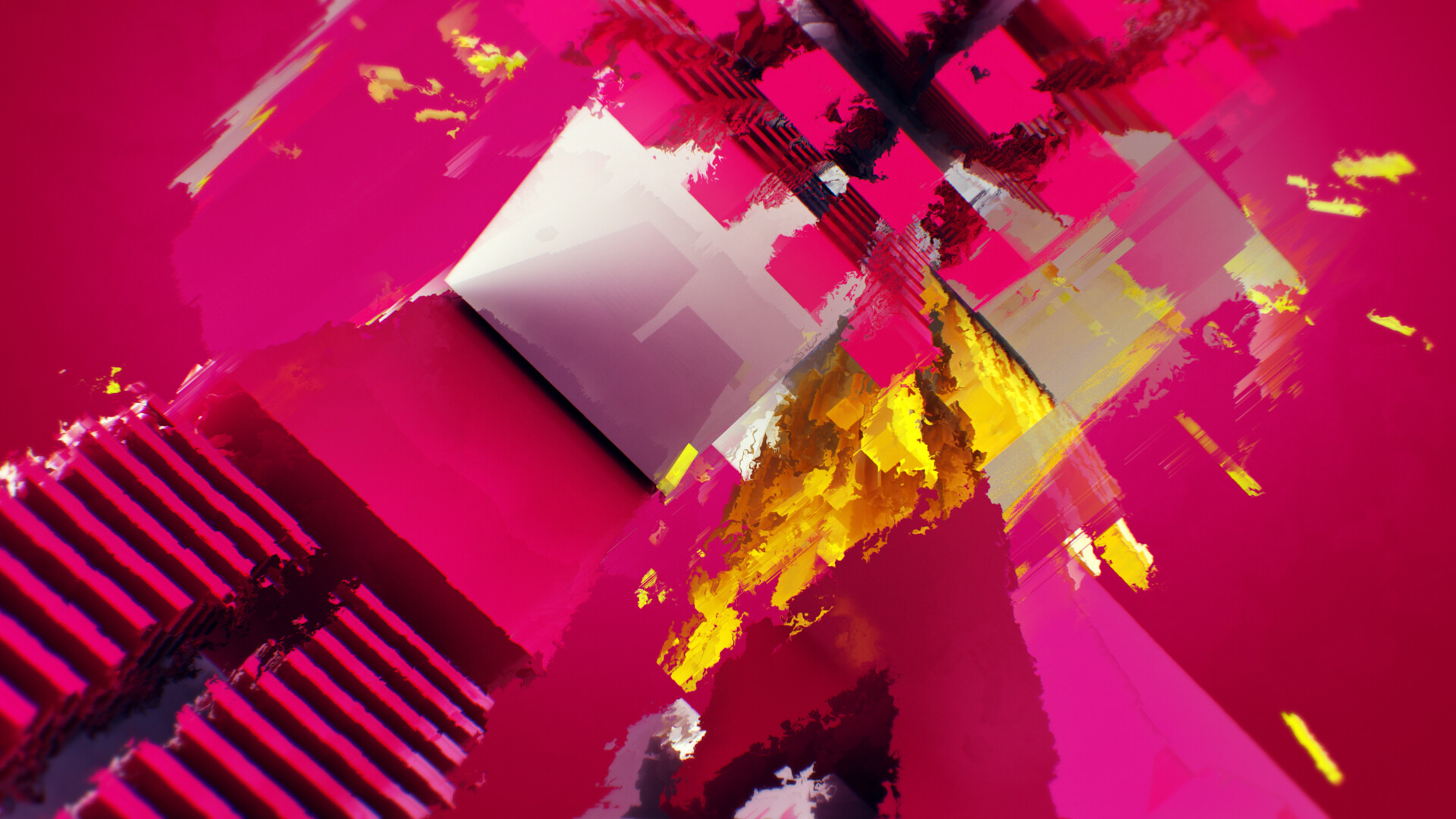 Artstation Abstract Geometric Glitch Animation Background Mikhail Gorbunov Robot, logo, 4k, digital art, fan art 1920x1080px. abstract geometric glitch animation