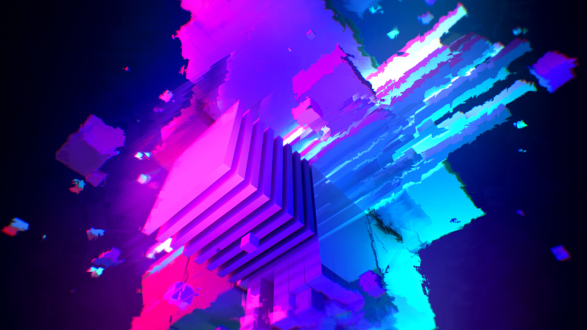 ArtStation - Abstract Geometric Glitch Animation Background