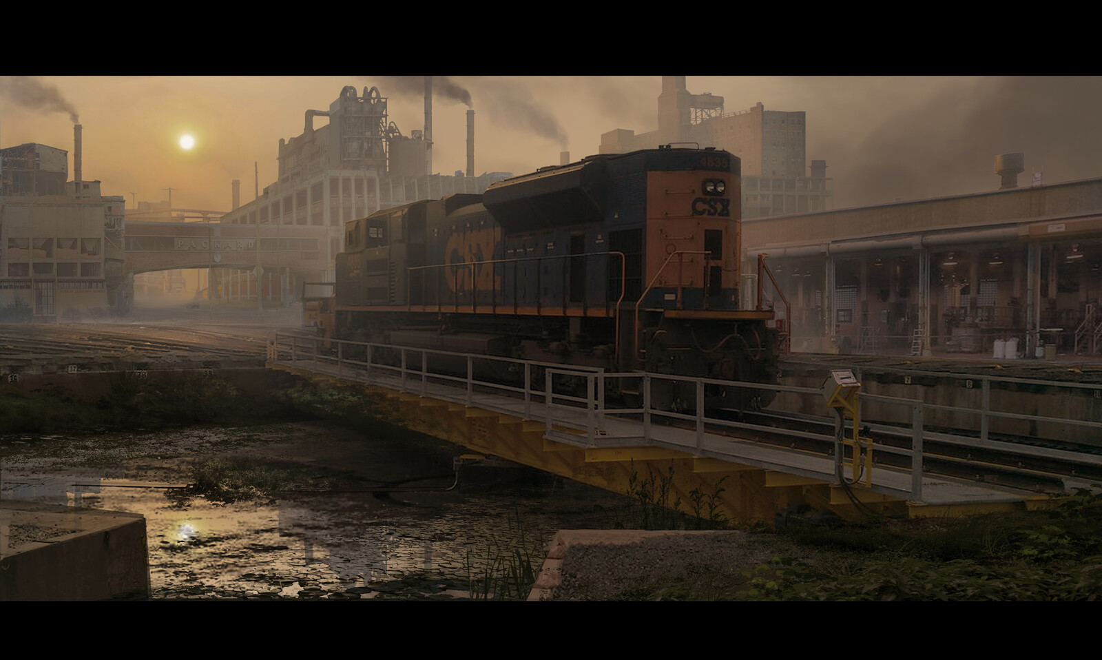 Foggy Train Station