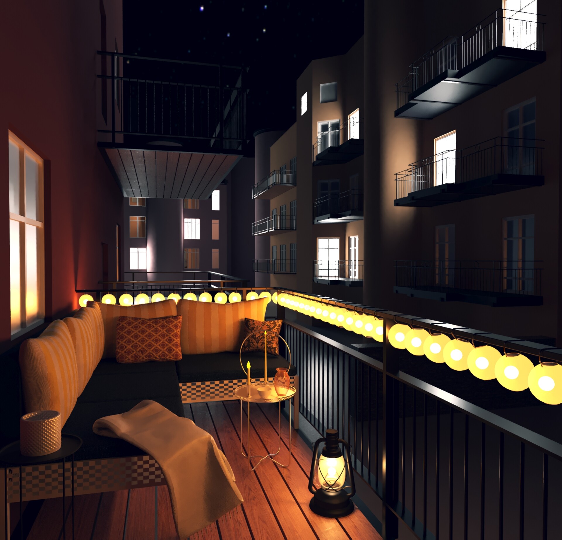 ArtStation Balcony At Night