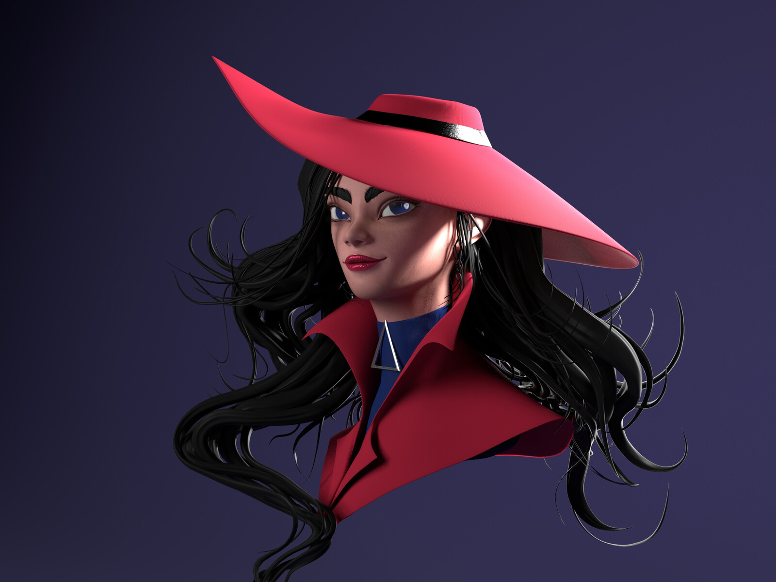 Carmen Sandiego- 3D Artwork based on a concept by Mioree.