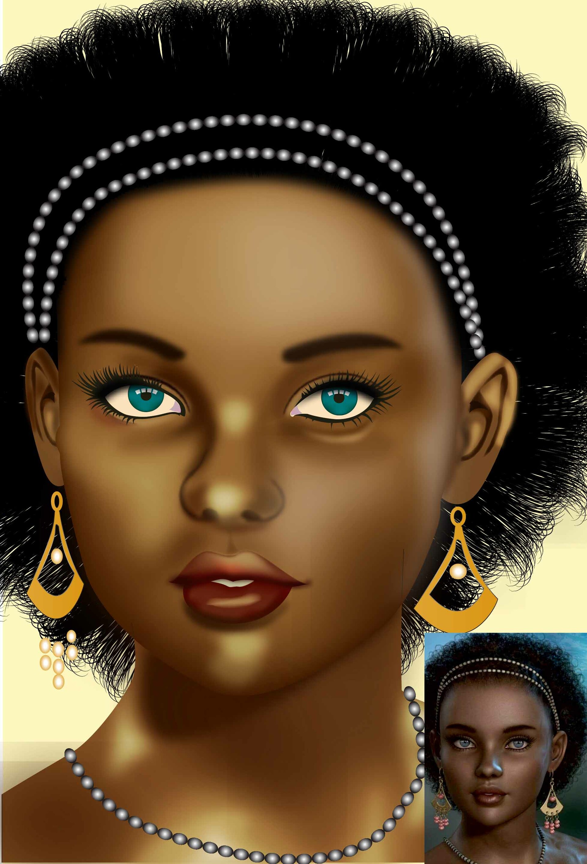 ArtStation - african girl . vector art