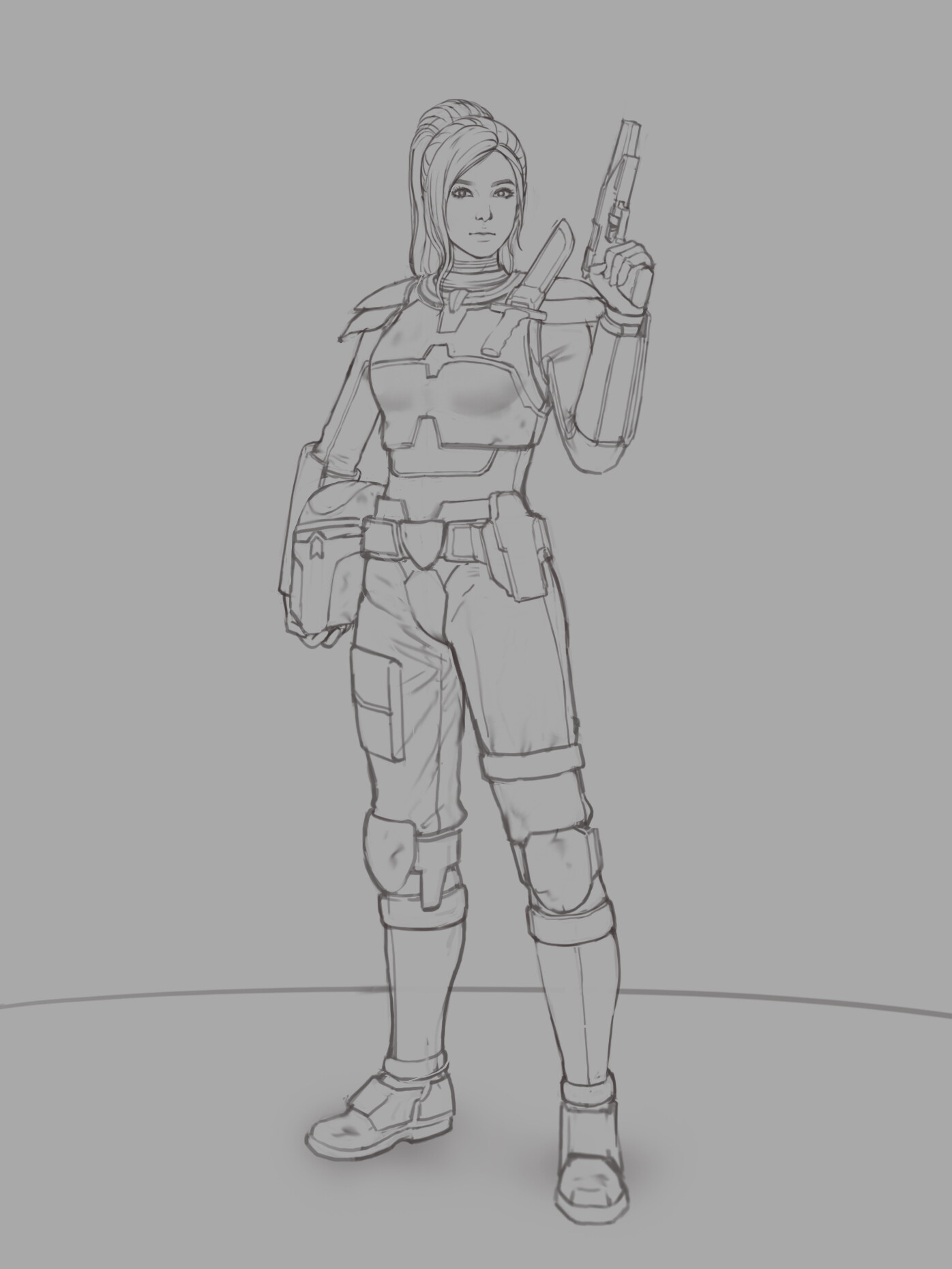 Audia Pahlevi Mandalorian Armor,Male Sketch Face