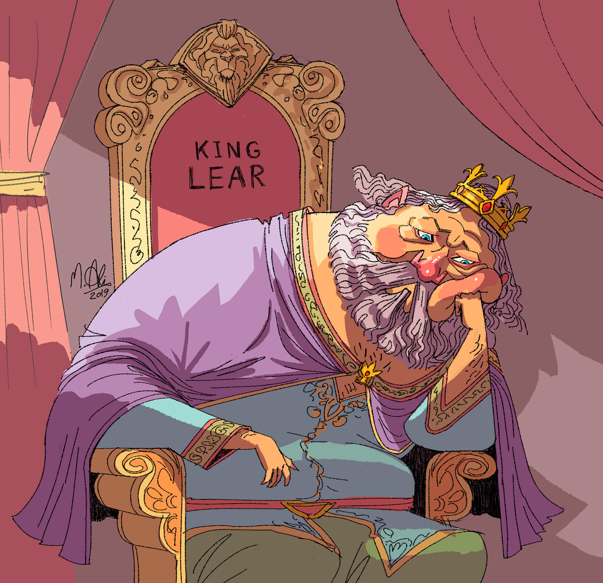 Character design based on Egyptian actor Yahya el Fakharani playing <b>King</b> <b>Le...</b>