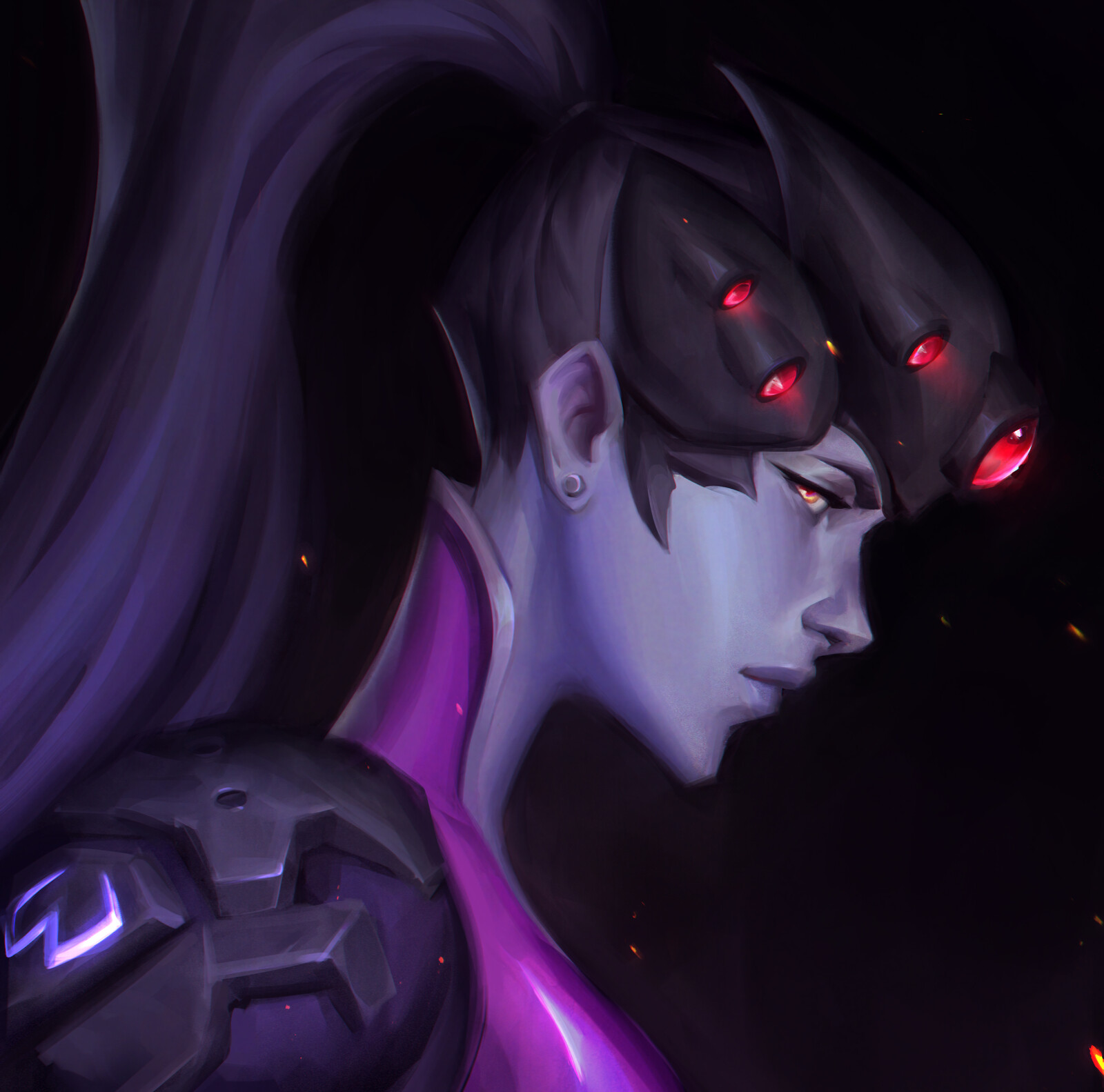 Widowmaker portrait fanart - painted up from an Inktober sketch I made