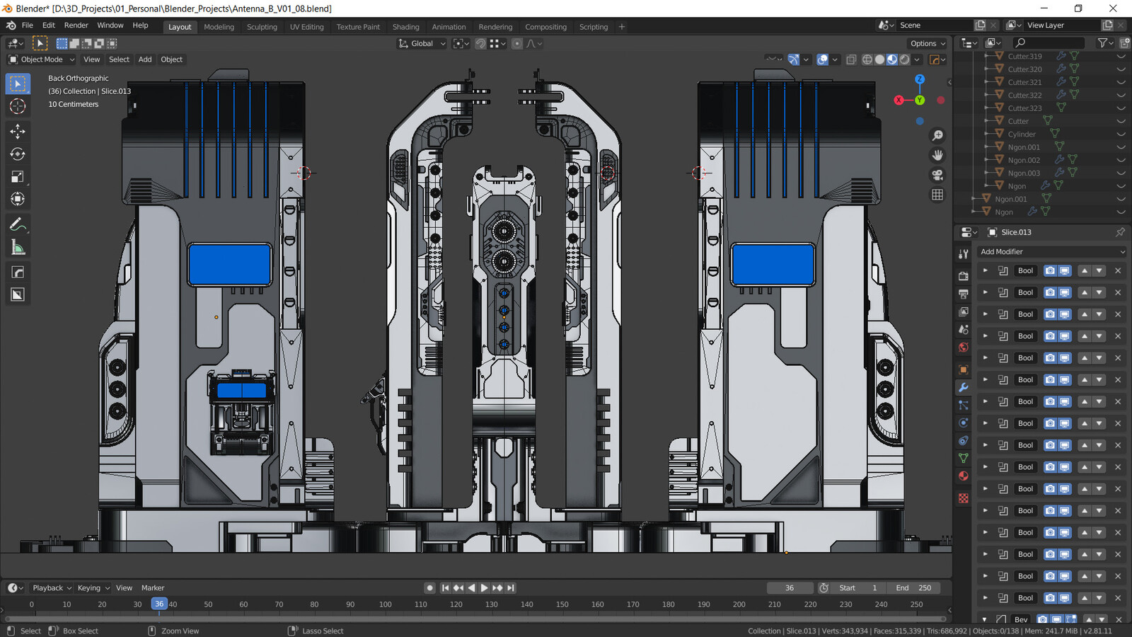 Main machine screenshot from Blender. Hardops/Boxcutter for modeling.