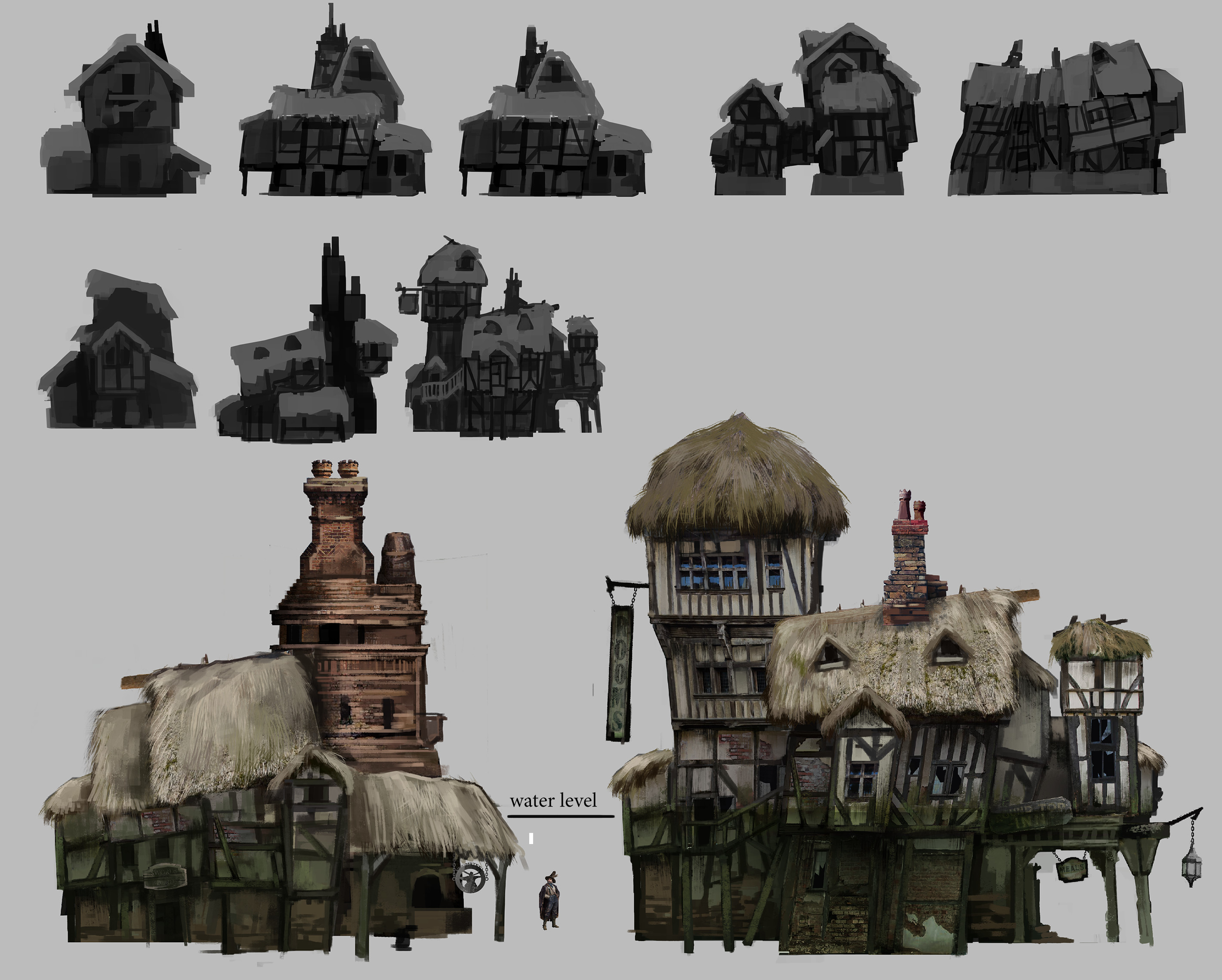 Thumbnails and rendered houses