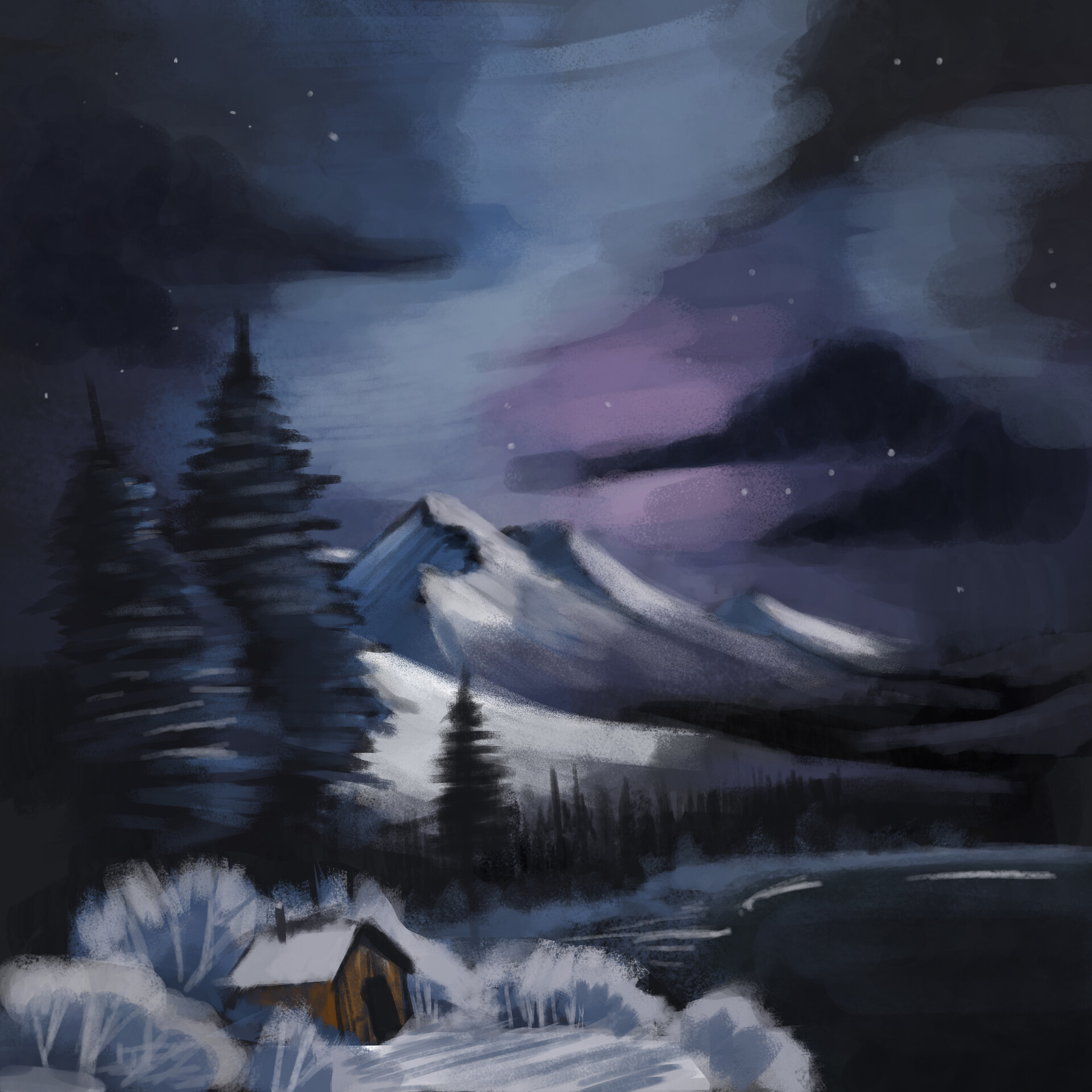 Artstation Bob Ross Paintings Billy Marcelino