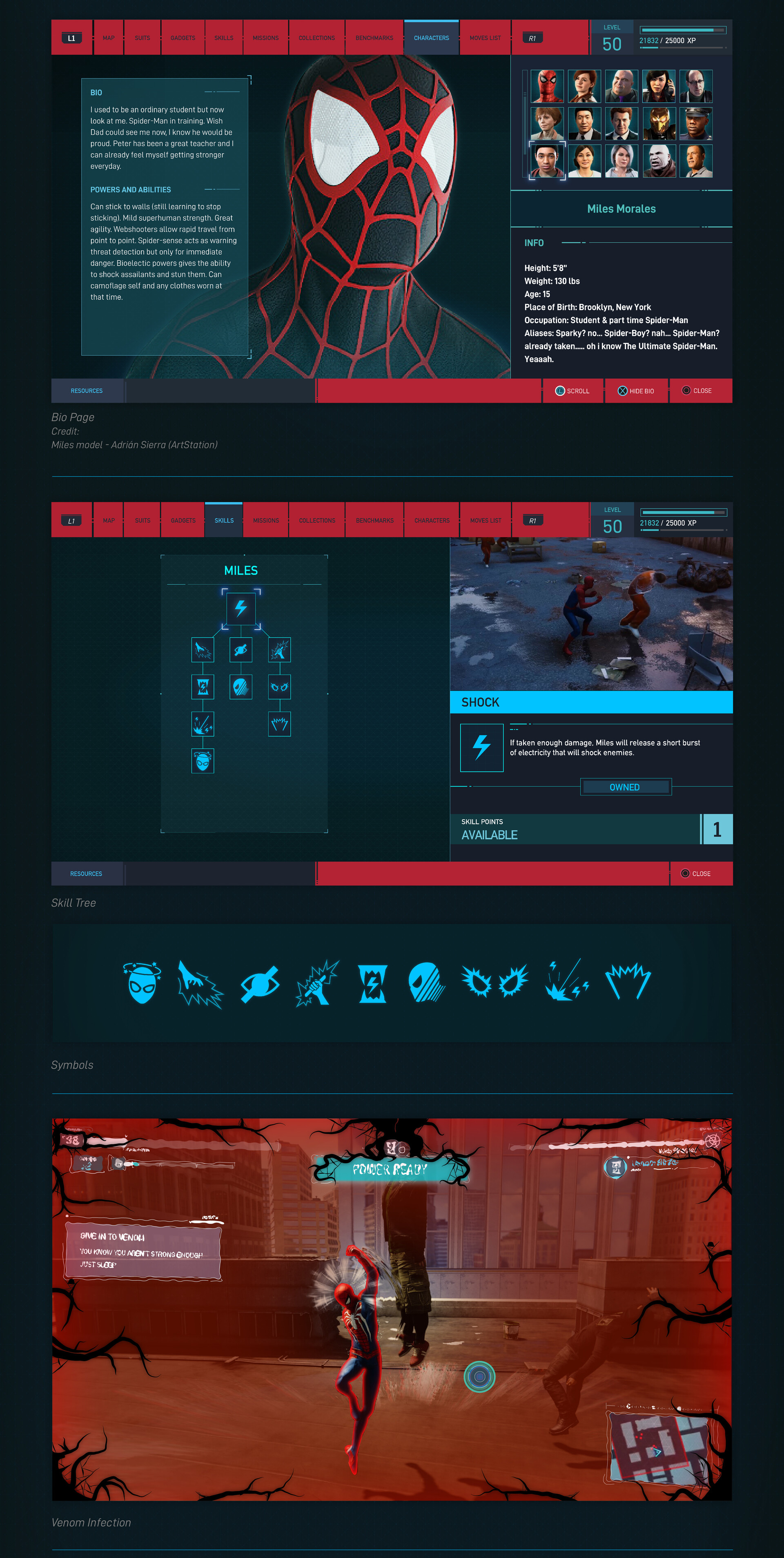 Artstation Spider Man Ps4 Ui Project Dark Times Miles Morales Vs Venom Dlc Ysobel Buchanan