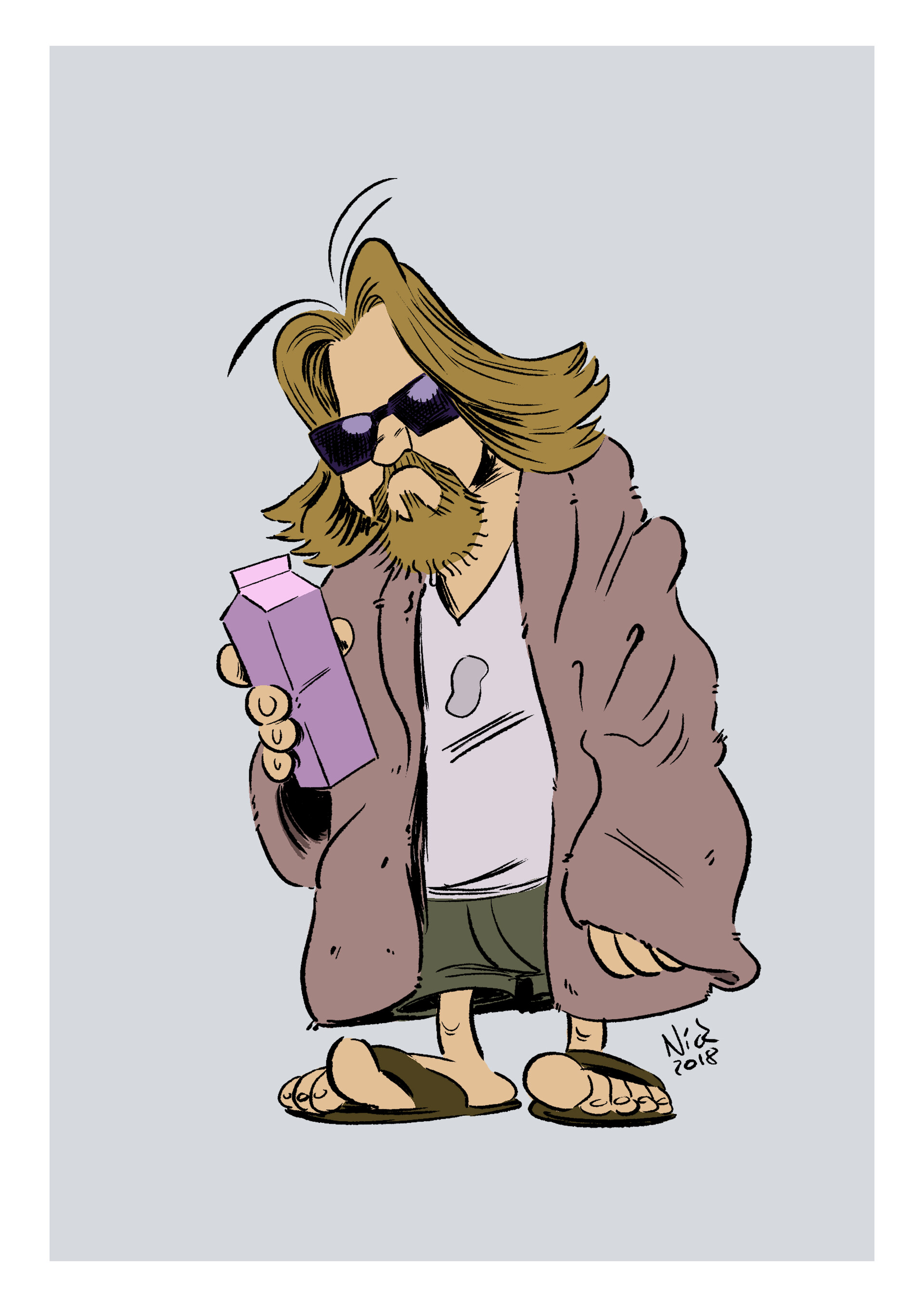 Nick Bohlen Big Lebowski Comic Art